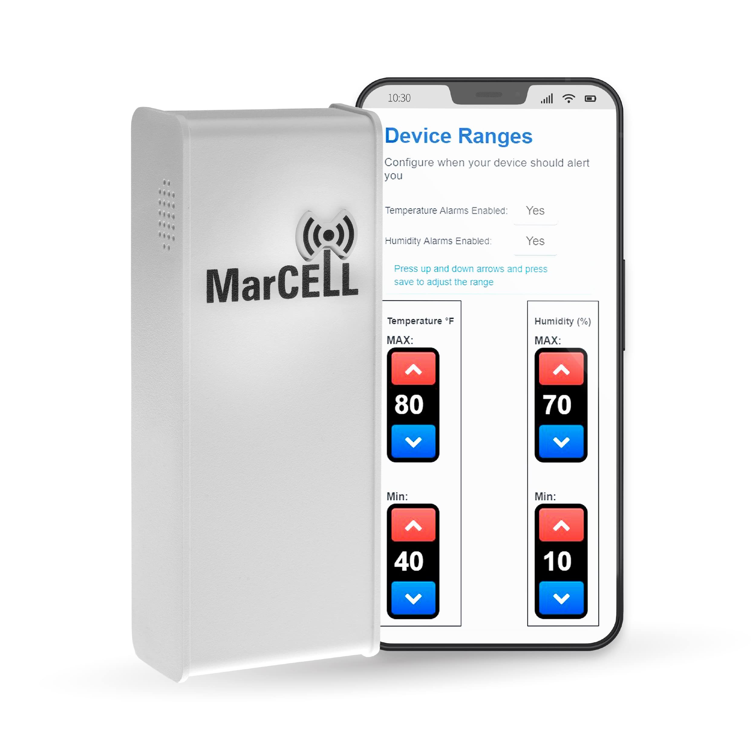 MarCELL Cellular Temperature, Humidity & Power Monitor for Verizon - USA Made - 24/7 Remote Monitoring with Instant Alerts - Ideal for RV, Pet Safety, Vacation Homes & Greenhouse Monitoring