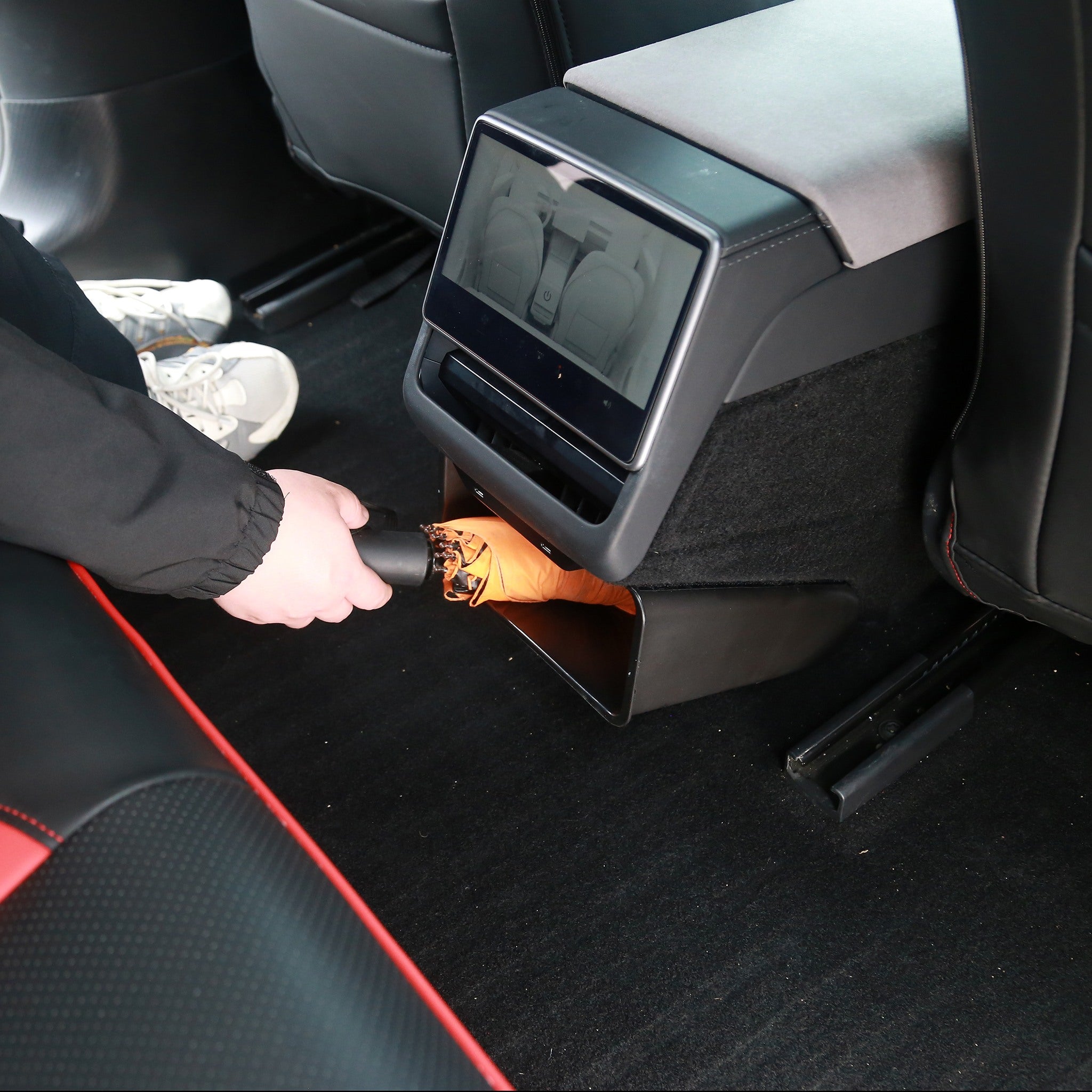 2024+ Tesla Model 3 Highland Rear Center Trash Can - Premium Car Garbage Bin for Tesla Accessories - Perfect for Road Trips & Daily Commuting