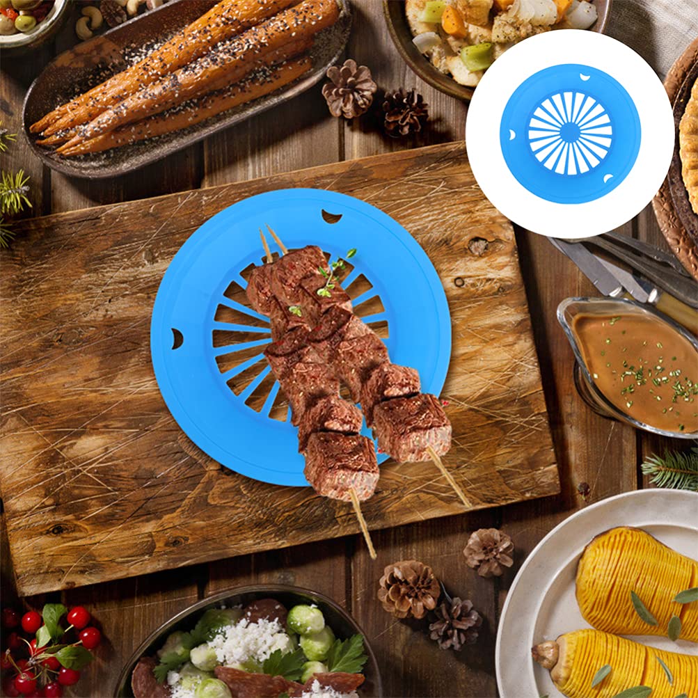 12-Piece Reusable BBQ Grill Plate Holder Set - Lightweight Plastic Dinner Plates & Picnic Supplies for Outdoor Barbecue, Camping, and Party Events