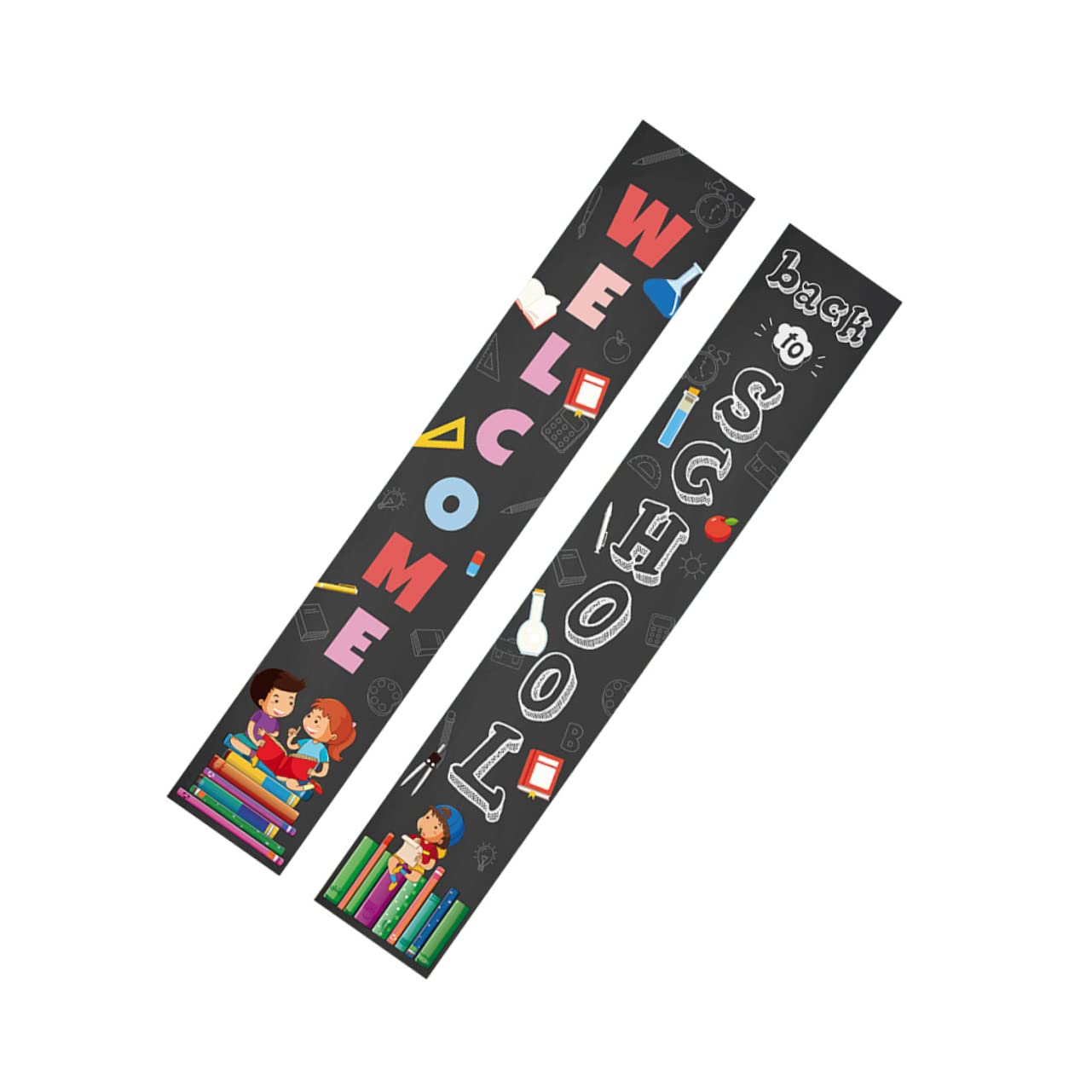 Zerodeko 1 Pair Decorative Curtain Emblems - Office & School Welcome Signs, Back to School Banner for Classroom Decor, Campus Events & Seasonal Celebrations