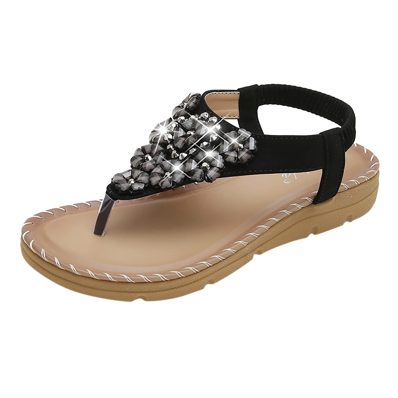Women's Fashion Elastic Sole Sandals - Comfortable Thick Band Beach Shoes for Summer | Perfect for Beach Vacations, Poolside Lounging & Casual Outings