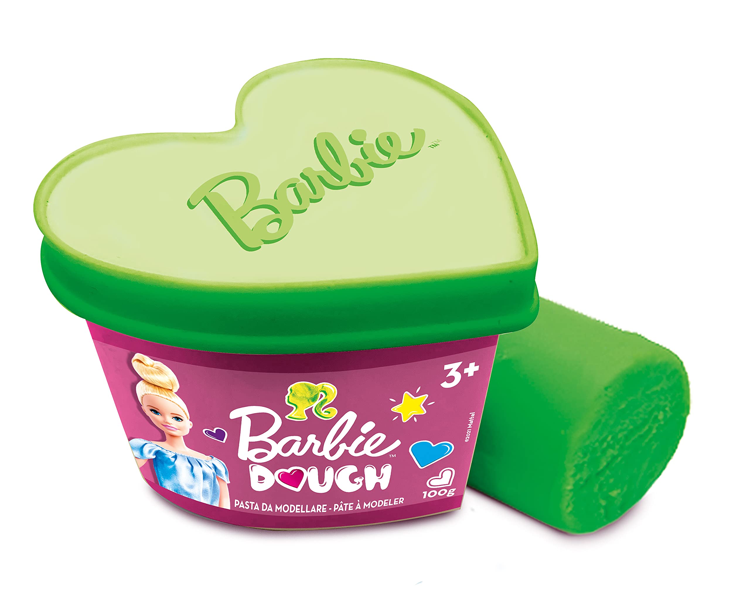 Barbie Heart-Shaped Pots Play Dough Set - 100g Modeling Clay for Girls Ages 3+ | Creative Arts & Crafts Toy for Kids Birthday Gifts & Pretend Bakery Play