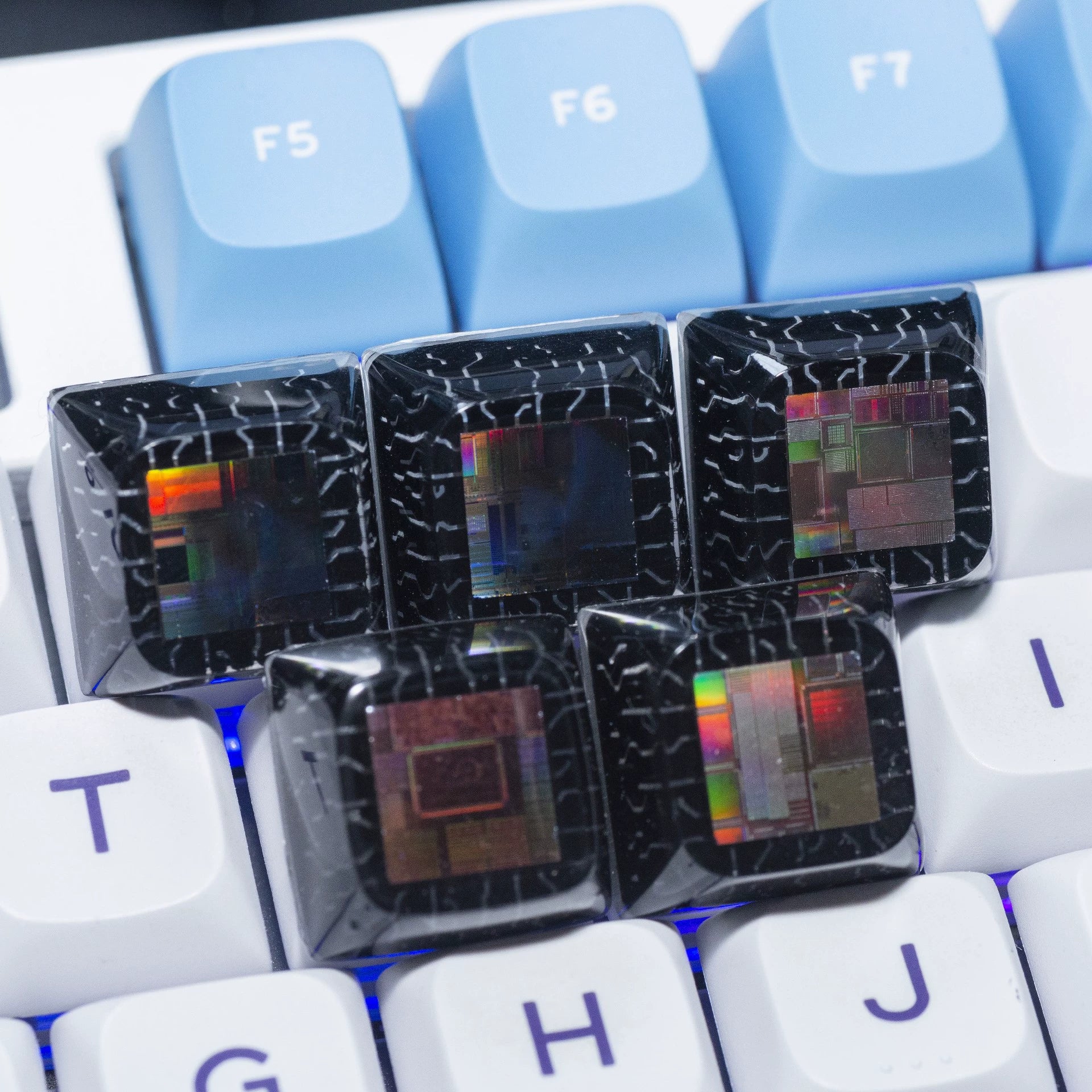 Transparent Crystal Drop Glue XDA Keycaps - Highly Customizable Keyboard Decorative Keycaps for Mechanical Gaming & Typing