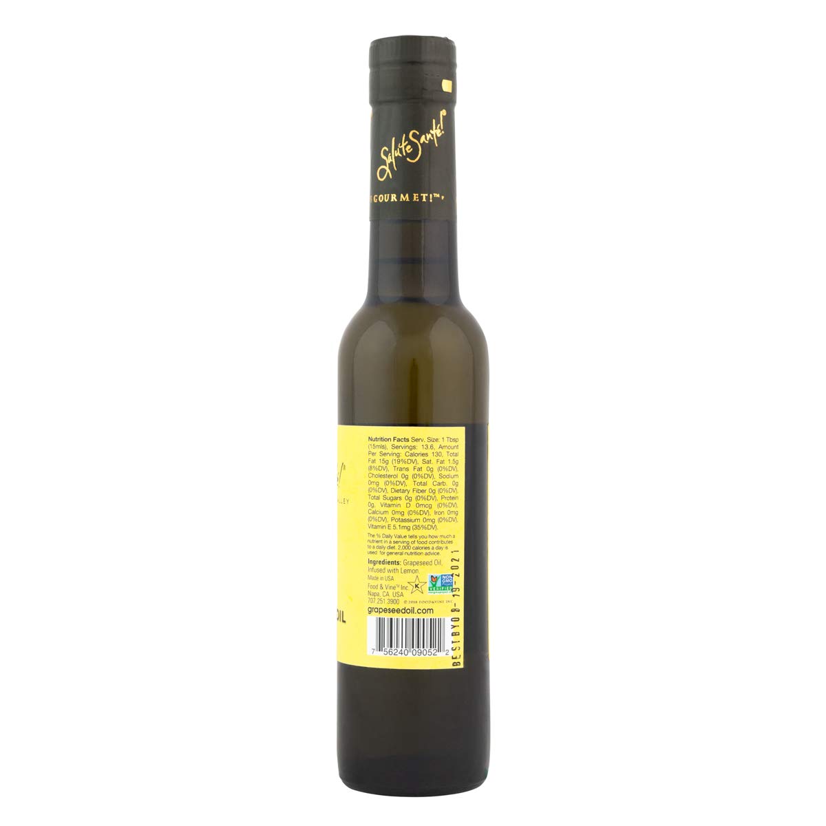 Salute Sante! Lemon Infused Grapeseed Oil - 6 Pack (200ml Each) | Cold-Pressed Cooking Oil for Healthy Dipping, Marinades, Salads & Finishing | Vegan, Gluten-Free | Perfect for Mediterranean Cuisine & Home Chefs