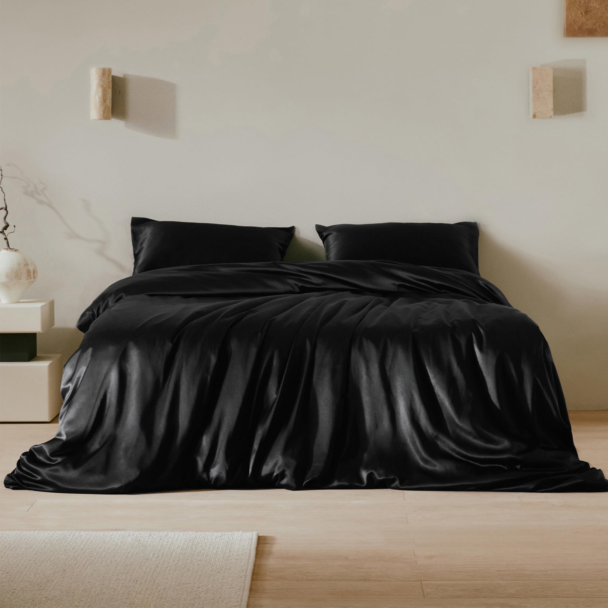 LILYSILK 100% Pure Mulberry Silk Duvet Cover for Twin Bed - 19 Momme Luxury Silk Comforter Cover - Breathable & Hypoallergenic - Perfect for All Seasons & Sensitive Skin