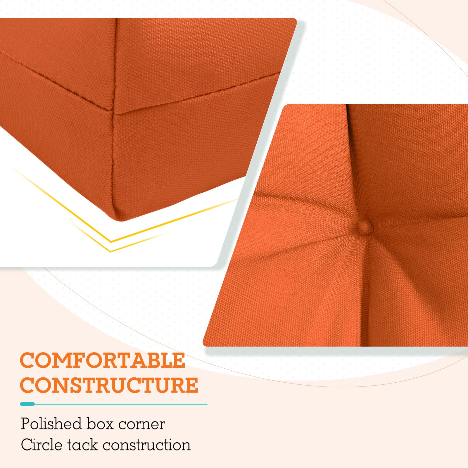 EAGLE PEAK Tufted High Back Patio Chair Cushions Set of 2 - 46