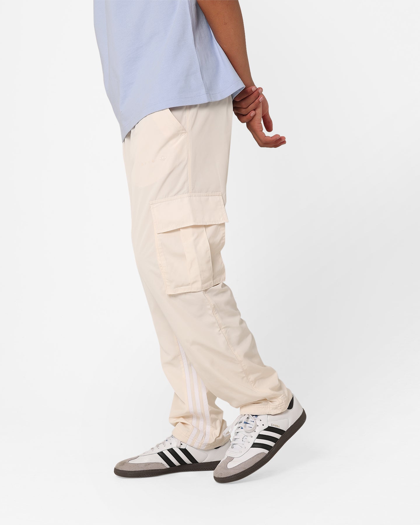Adidas Metro Cargo Pants for Men - Wonder White | Stylish Streetwear Joggers with Multiple Pockets | Perfect for Casual Wear, Gym & Outdoor Activities
