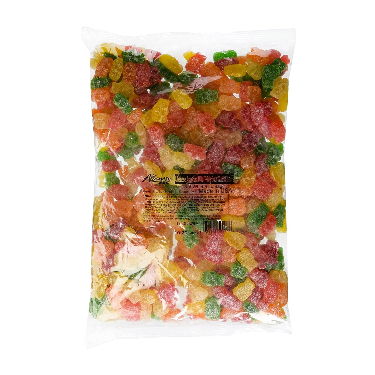 Albanese Sour Wild Thing Gummy Bears - 4.5lb Bulk Bag | Sweet & Tangy Candy for Parties, Movie Nights & Office Snacks