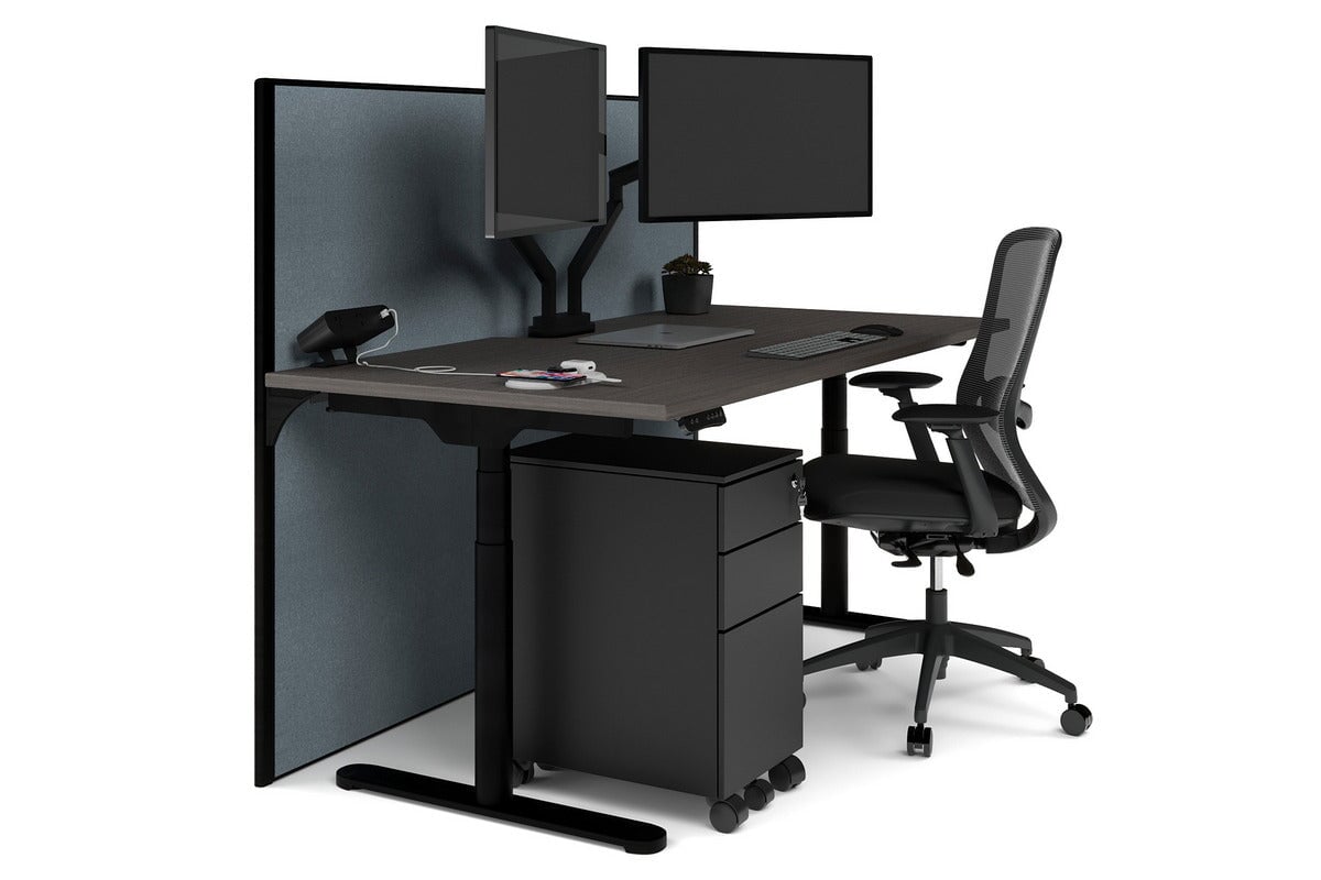 Flexi Premium Height Adjustable Single Workstation Desk - 1600L x 800W with Cable Management Scallop | Ergonomic Standing Desk for Home Office & Workspace