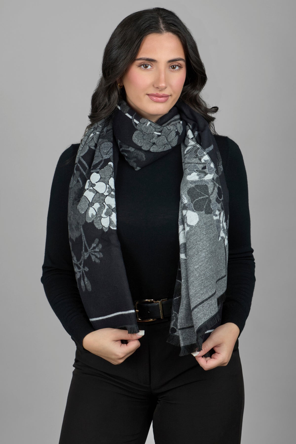 Reversible Floral Print Winter Scarf for Women - Soft Warm Fashion Accessory for Cold Weather, Outfits & Gifts