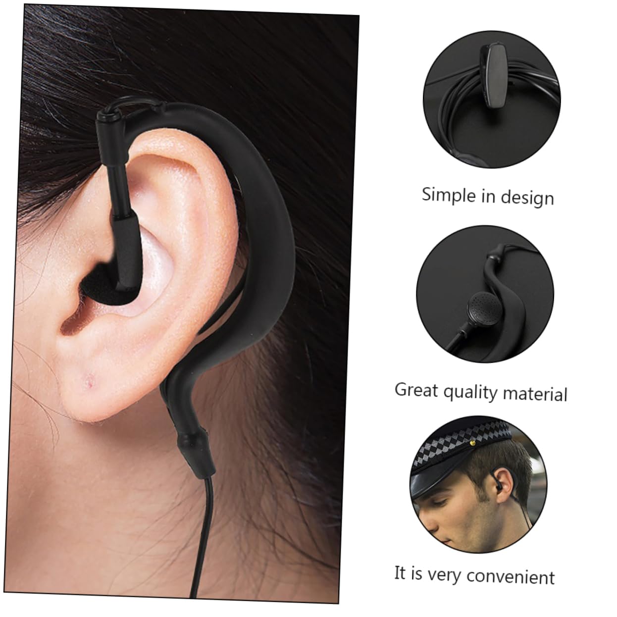 Hoement Pack Radio Earpiece Headset - Noise Cancelling Two-Way Communication Headset for Security, Construction & Event Staff - Ideal for Clear Hands-Free Communication in Loud Environments