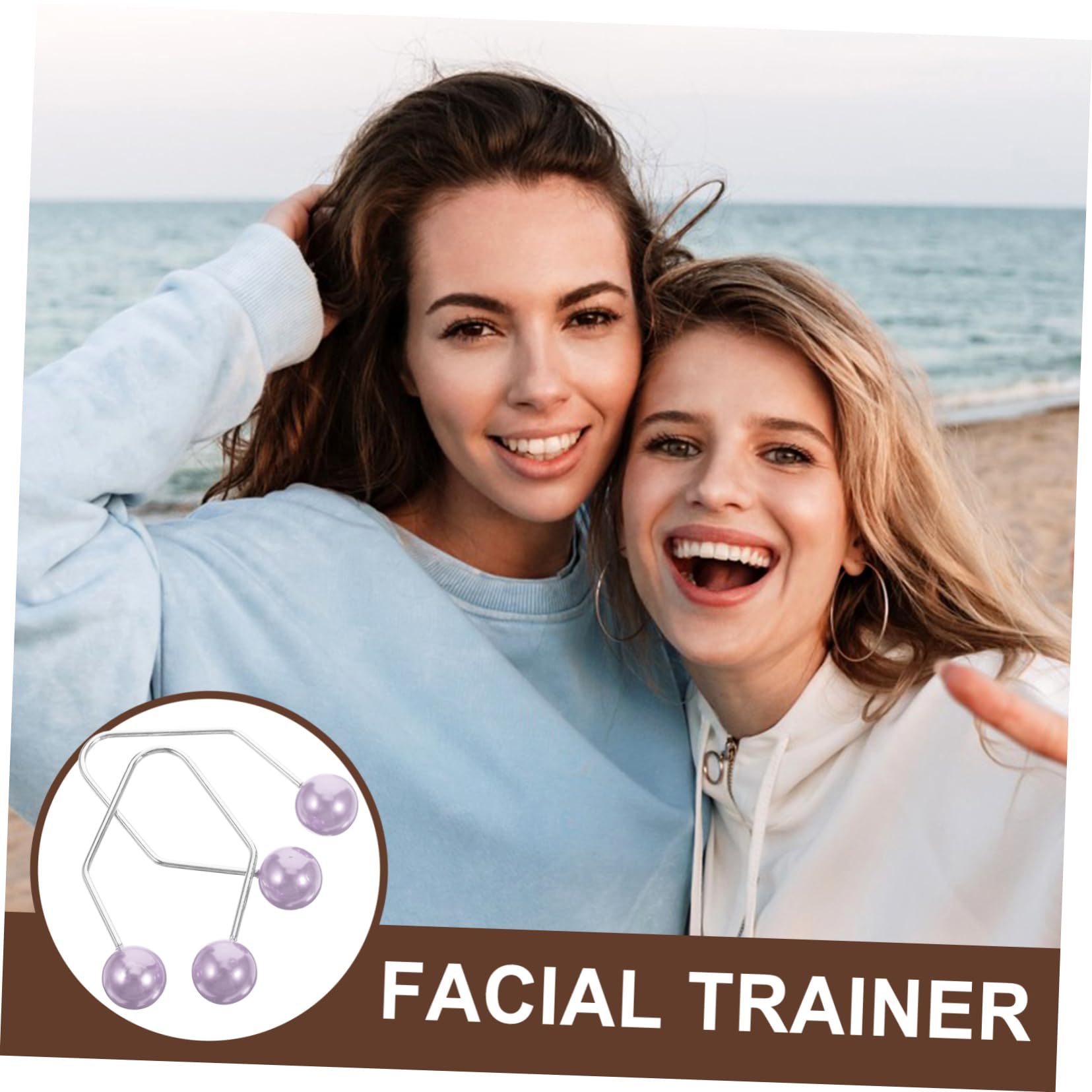 MagicLulu 1 Pair Alloy Facial Dimple Trainer - Face Scrubber & Massager for Smile Exercise, Skin Cleansing & Relaxation | Purple | Perfect for Daily Skincare Routine & Spa Treatments