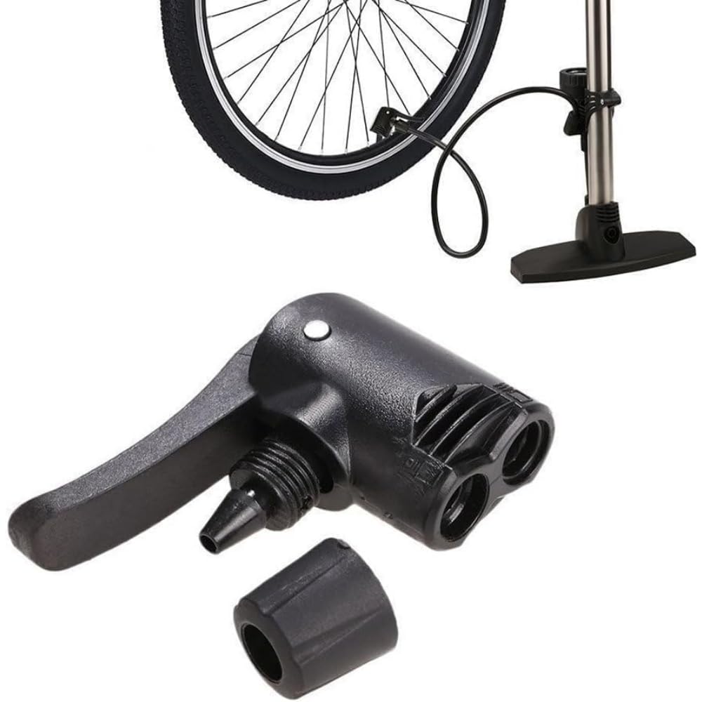 3-in-1 Dual Head Bike Pump Valve Adapter - Universal Bicycle Tire Tube Air Pump Attachment for Presta & Schrader Valves | Perfect for Road Bikes, Mountain Bikes & Inflating Sports Equipment