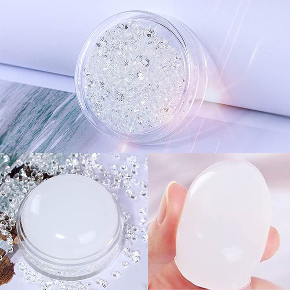 YRTOYS Silicone Jelly Nail Stamper - Transparent Nail Art Stamper & Scraper with Cap for DIY French Manicure - Professional Nail Decor Tool for Women & Girls (Pack of 1) - Perfect for Home Salon, Nail Art Parties & Professional Use