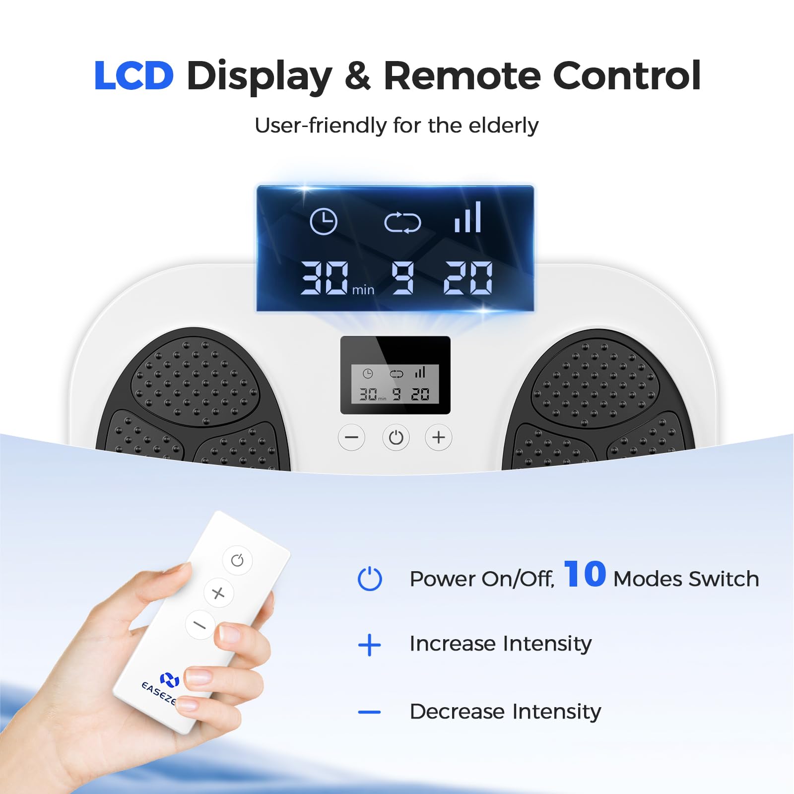 TENS EMS Foot Massager for Neuropathy Relief - 10 Modes & 20 Intensity Levels for Plantar Fasciitis, Swelling & Circulation - Ideal for Home Use & Gifts for Parents (FSA/HSA Eligible) - Perfect for Relaxation & Pain Management After Workouts or Long Standing