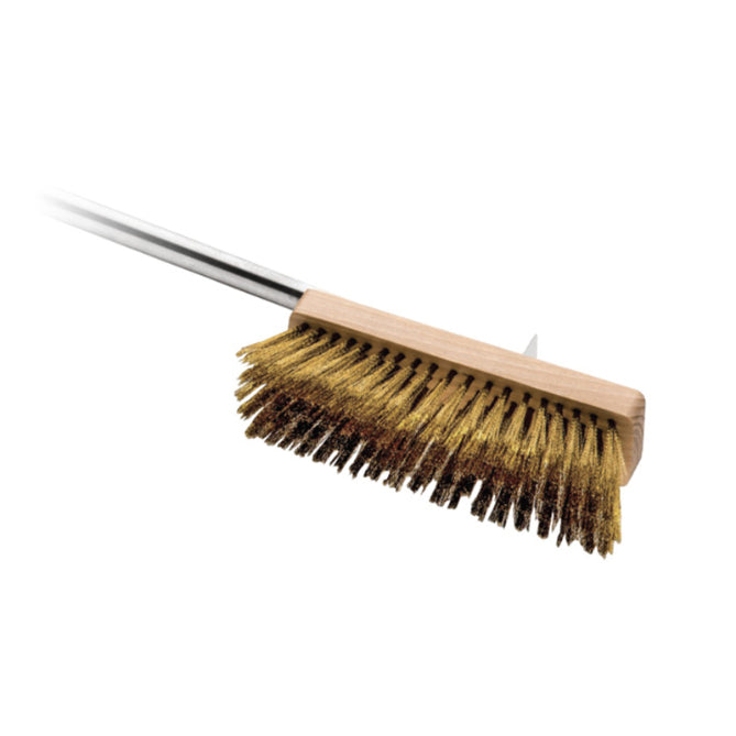 Stainless Steel Oven Brush with Brass Bristles - Heavy Duty Grill & BBQ Cleaning Tool for Kitchen, Camping, and Outdoor Cooking