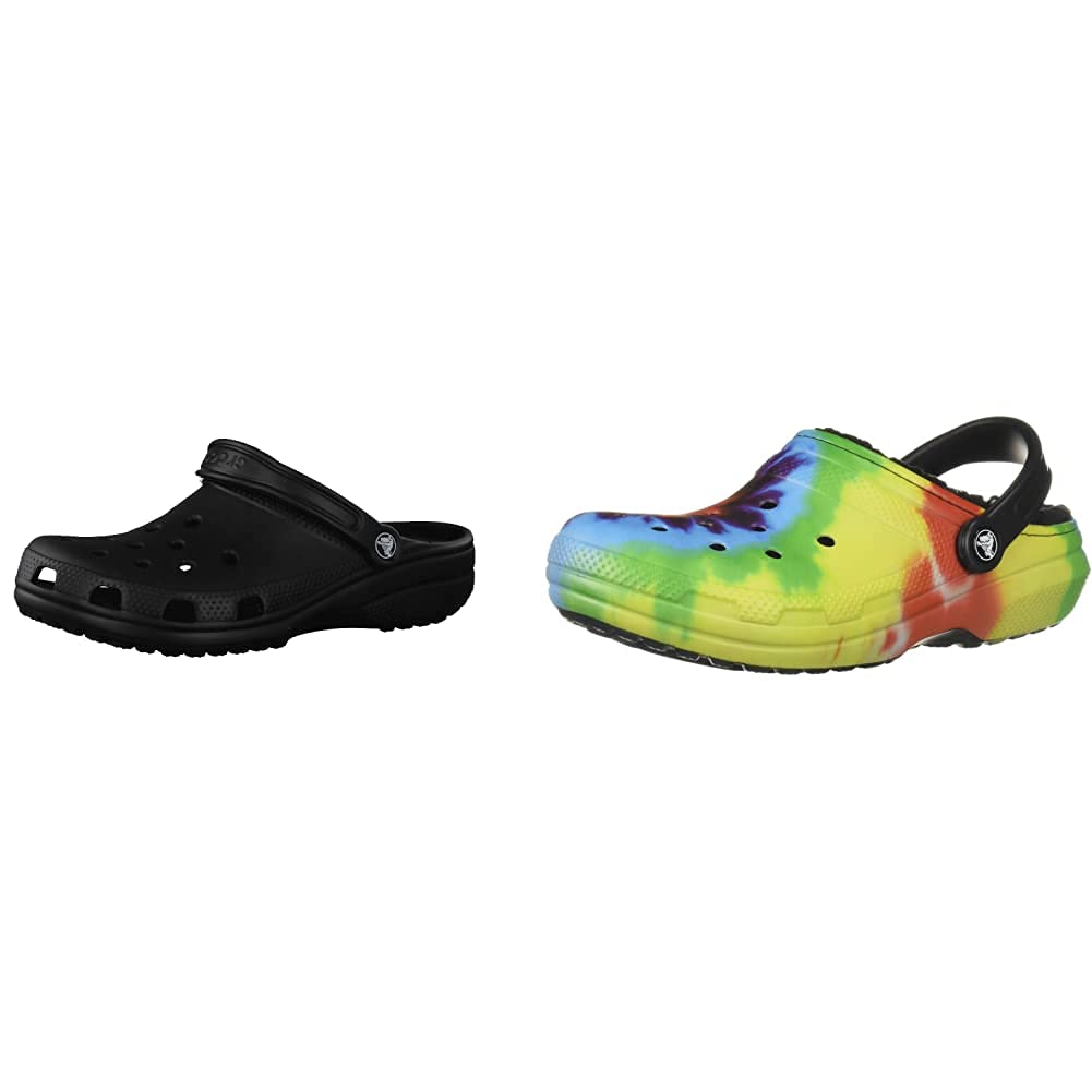 Crocs Classic Clogs for Men & Women - 2-Pack Bundle with Lined & Unlined Options | Comfortable Slip-On Shoes for Home, Garden, and Outdoor Activities