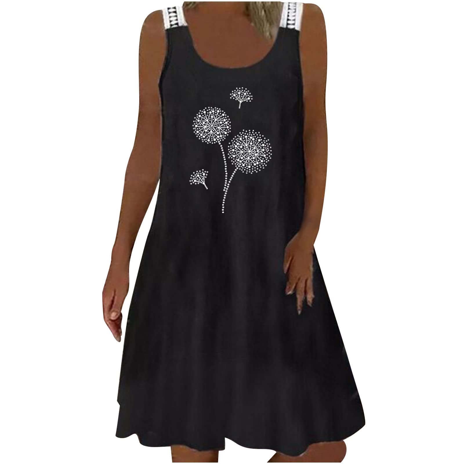 Women's Black Summer Mini Dress 2022 - Casual T-Shirt Style Loose Solid Midi Dress for Ladies | Perfect for Beach Outings, Date Nights & Summer Parties