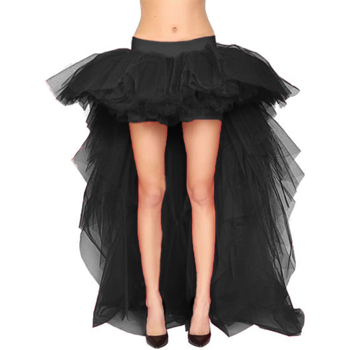 Lisong Women's Elegant High-Low Tulle Tutu Skirt - High Waist Party Dress for Weddings, Prom, Special Occasions & Photo Shoots