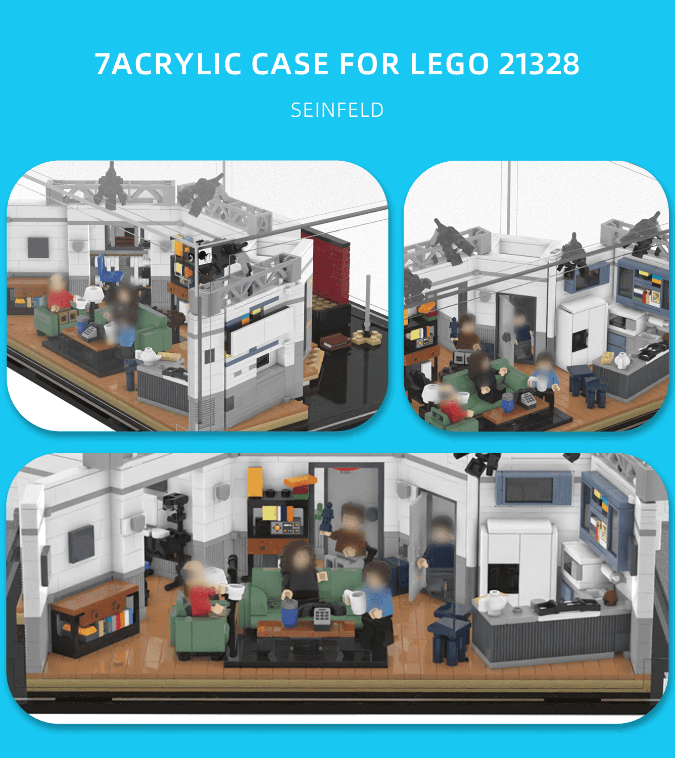 Seinfeld LEGO Ideas 21328 Display Case - Premium Acrylic Showcase for Collectible LEGO Sets - Perfect for Home, Office, or Gift Display