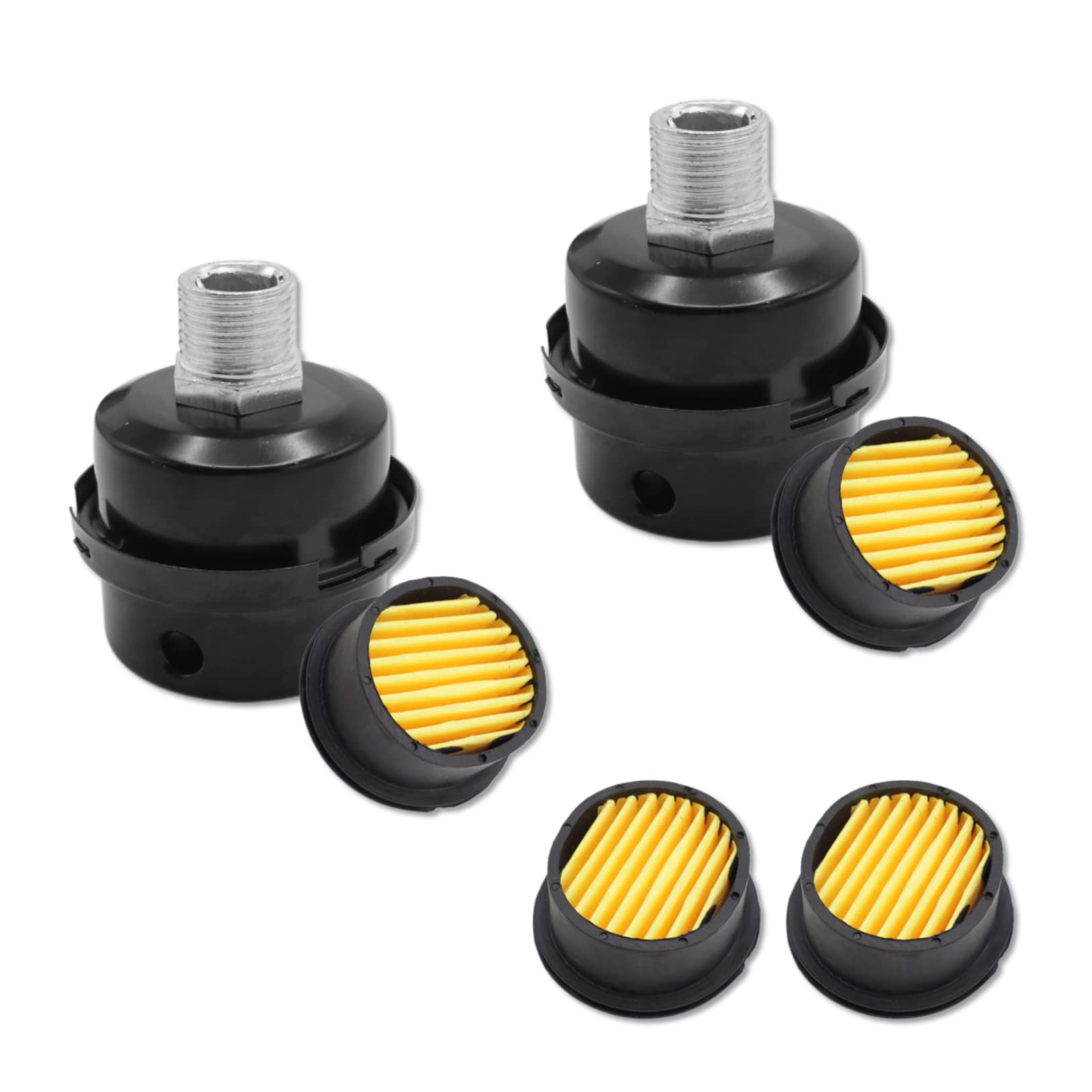 2 Pack Air Compressor Silencer with Replacement Filters - 1/2
