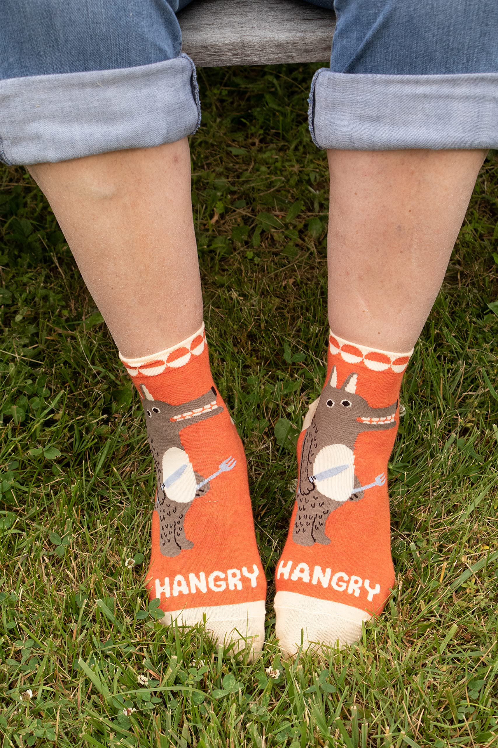 Blue Q Women's Funny Ankle Socks - 'Hangry' Novelty Socks | Comfortable & Cute Gift for Her | Perfect for Work, Gym & Everyday Wear