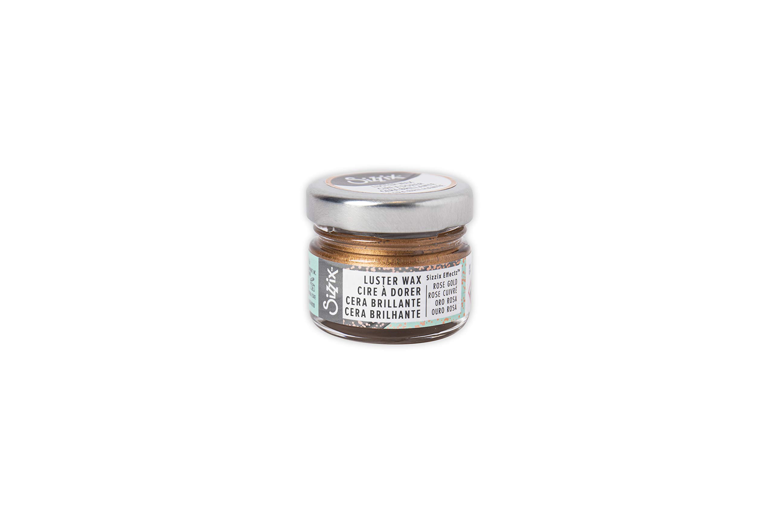 Sizzix Rose Gold Effectz Luster Wax 664810 - Metallic Gilding Polish for Crafts (20ml) | Perfect for Scrapbooking, Card Making & DIY Metal Embellishments