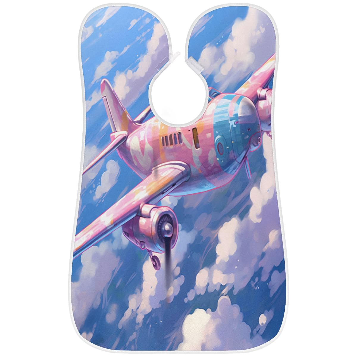 Pink Flying Airplane Beard Shaving Bib for Men - Waterproof Barber Apron for Hair Dye, Makeup & Styling - Sink Hair Catcher & Beard Trimming Accessory - Perfect Gift for Barbers & Grooming Enthusiasts (Great for Home Haircuts, Salon Use & DIY Grooming)