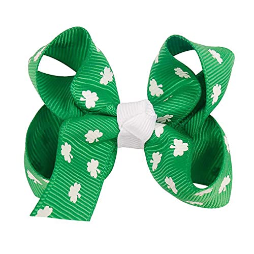 St. Patrick's Day Green Irish Hair Headband with Bow Design - Elastic Baby Hair Clip for Girls, Women - Perfect for Festivals, Parties & Themed Events