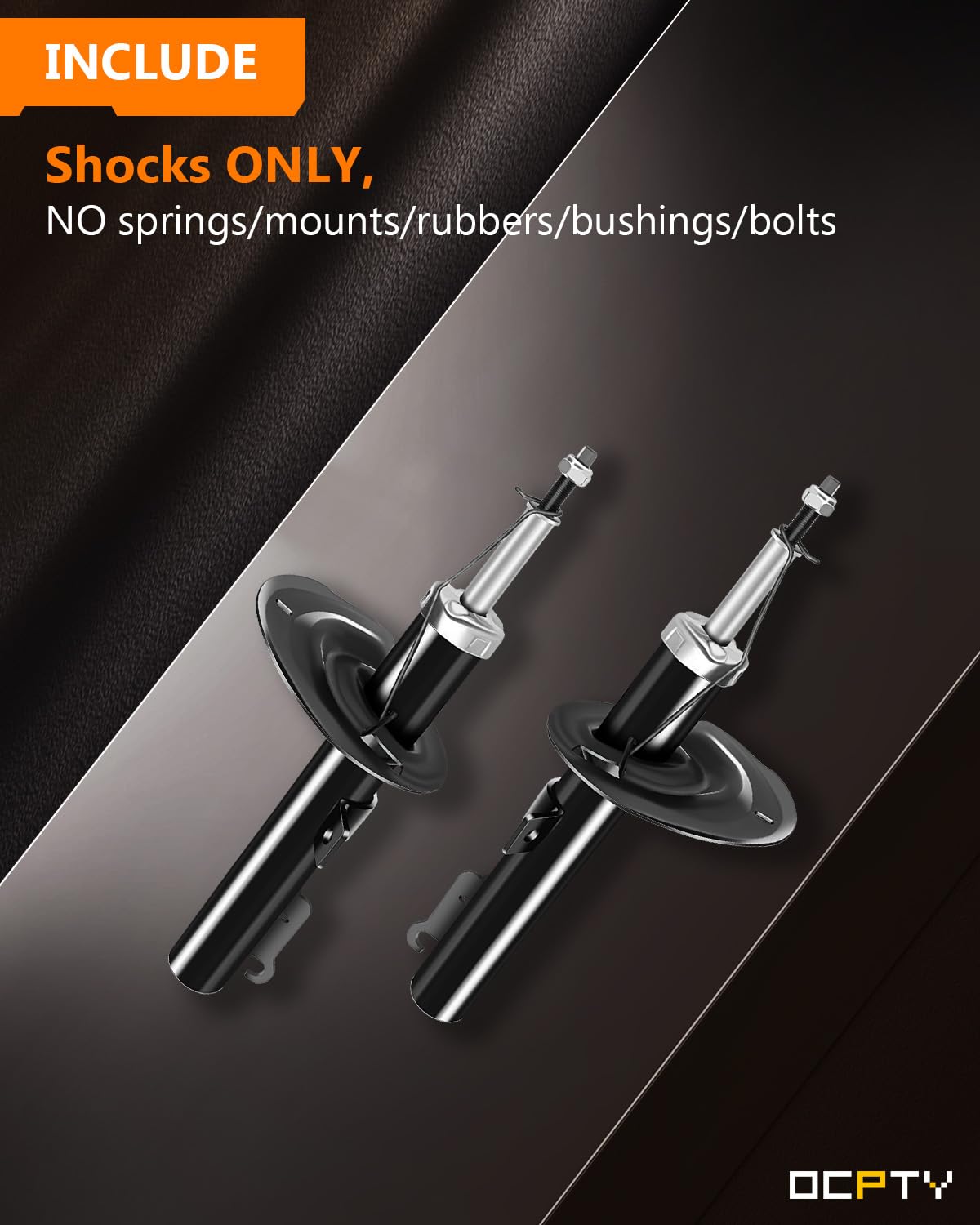 OCPTY Front Shock Absorbers for Ford Focus 2006-2011 - 2PCS (Part# 338013 & 338014) - Heavy Duty Struts & Shocks Replacement - Perfect for Rough Roads & Off-Road Driving