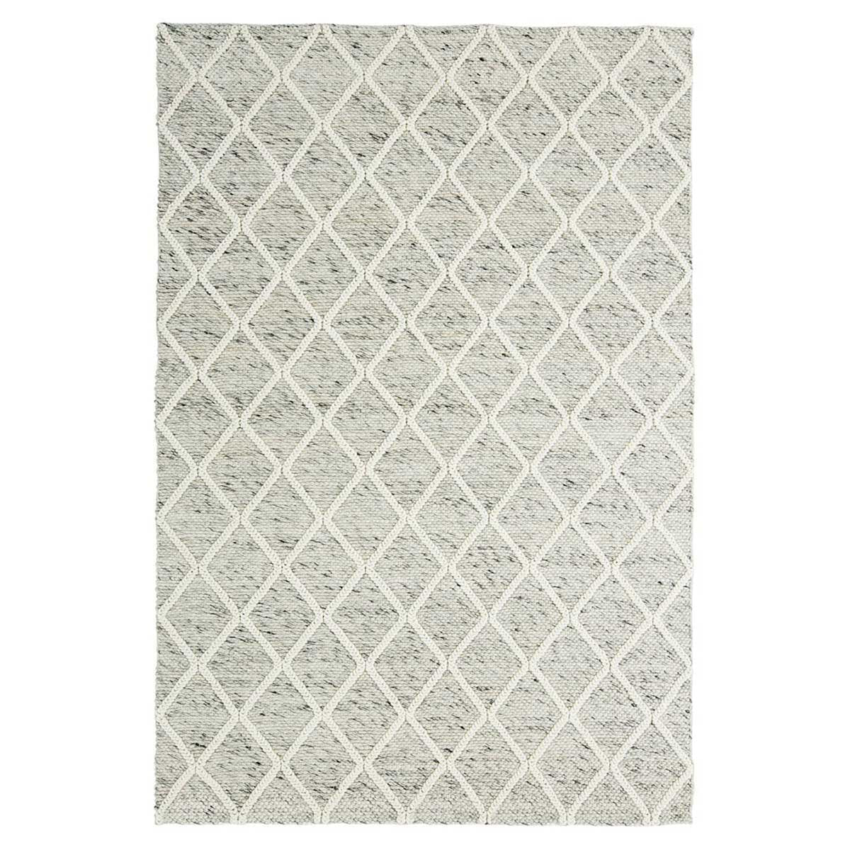 Anja Lattice Wool Rug - Soft Handmade Area Rug for Living Room, Bedroom & Nursery - Eco-Friendly Natural Fiber Home Decor