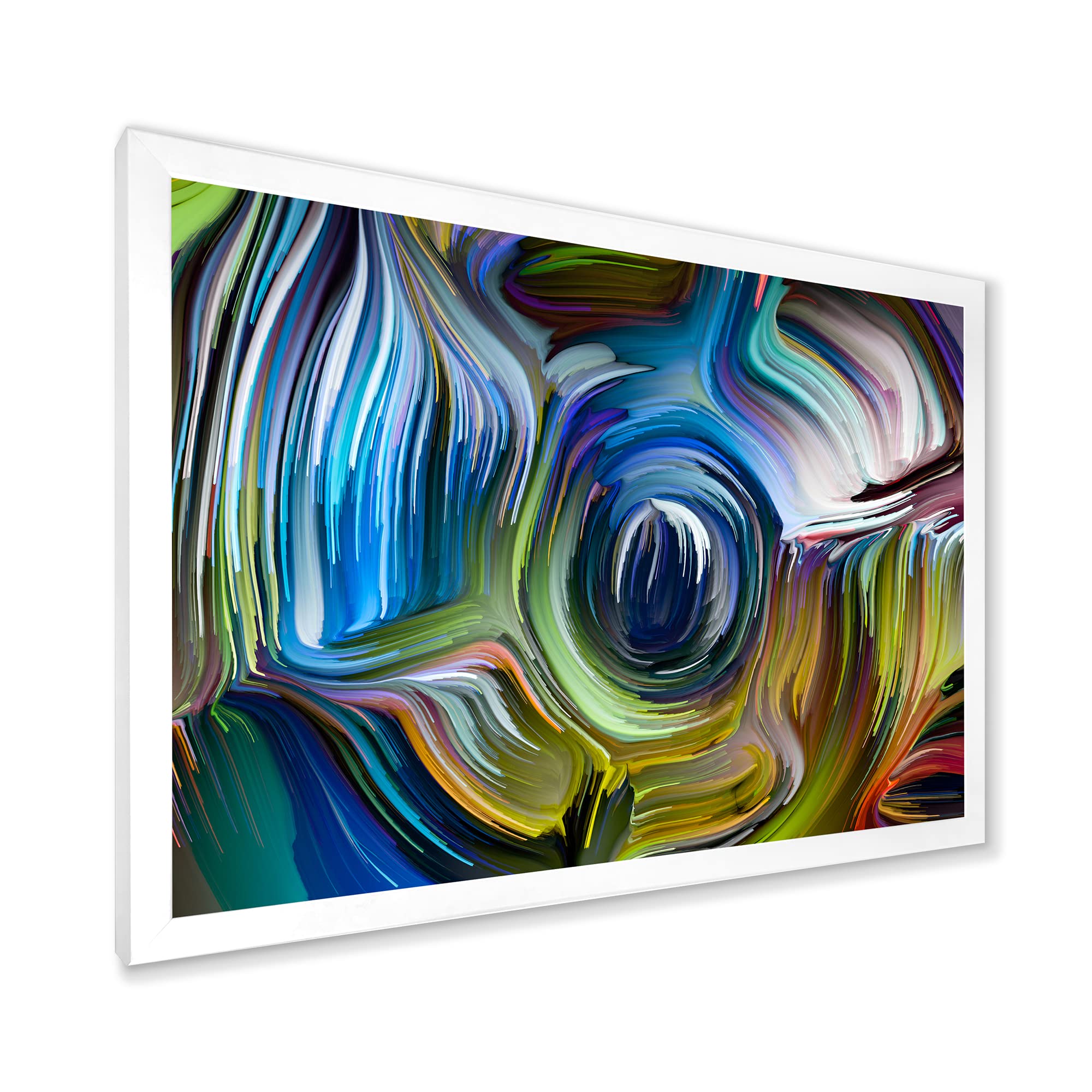 DesignQ Colour Fusion Modern Framed Wall Art - Vibrant Abstract Canvas Painting for Living Room, Bedroom & Office Decor | Ready to Hang Home Wall Decorations