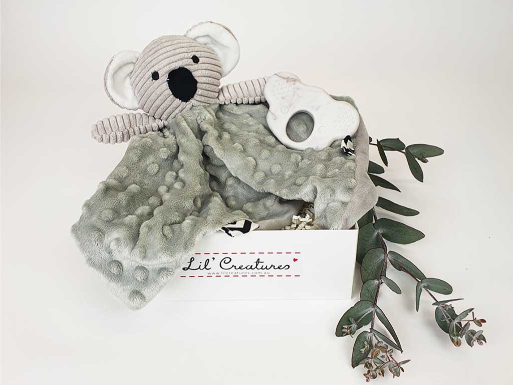 Koala Lovey & Chew Baby Gift Box Set - Soft Plush Stuffed Animal Blanket & Teething Toy for Newborns, Infants - Perfect Baby Shower, Birthday Gift for Boys & Girls - Ideal for Cuddling, Soothing, and Playtime