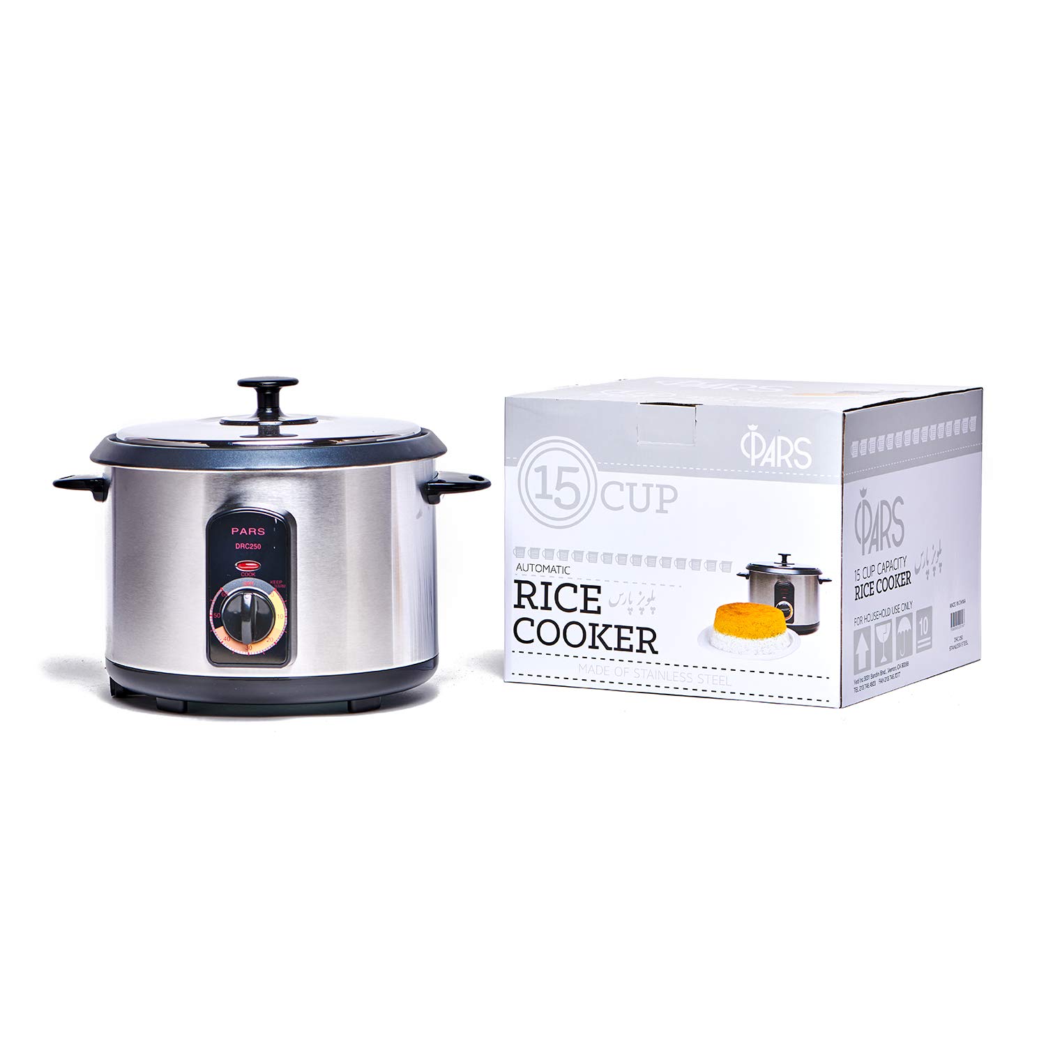 Pars Automatic Persian Rice Cooker - 15 Cup Tahdig Rice Maker for Perfect Crispy Rice Crust | Ideal for Persian Cuisine, Family Gatherings & Restaurant Use