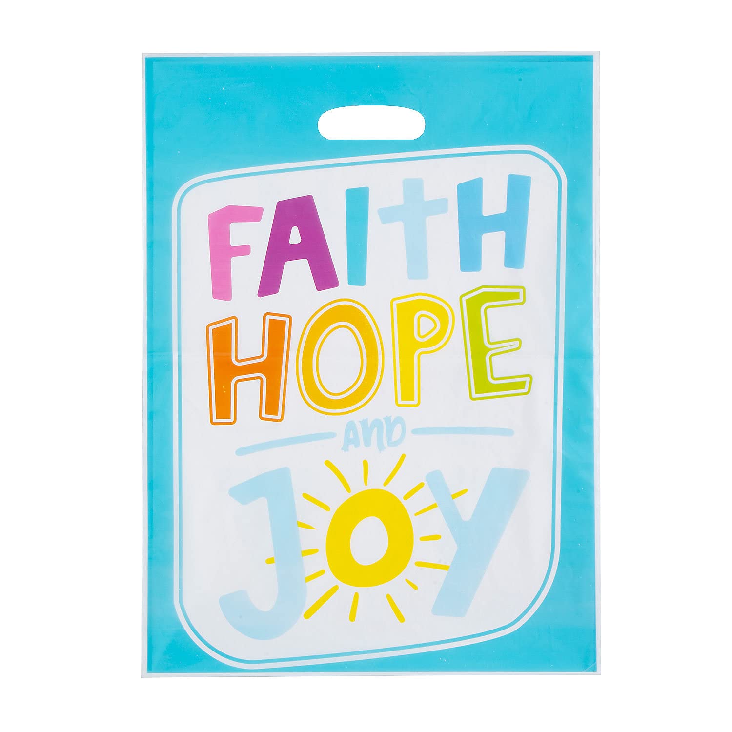 Faith Hope Joy Goody Bags - 50 Pieces Party Favor Bags for Birthday, Baby Shower & Holiday Celebrations - Bulk Gift Bags with Inspirational Messages