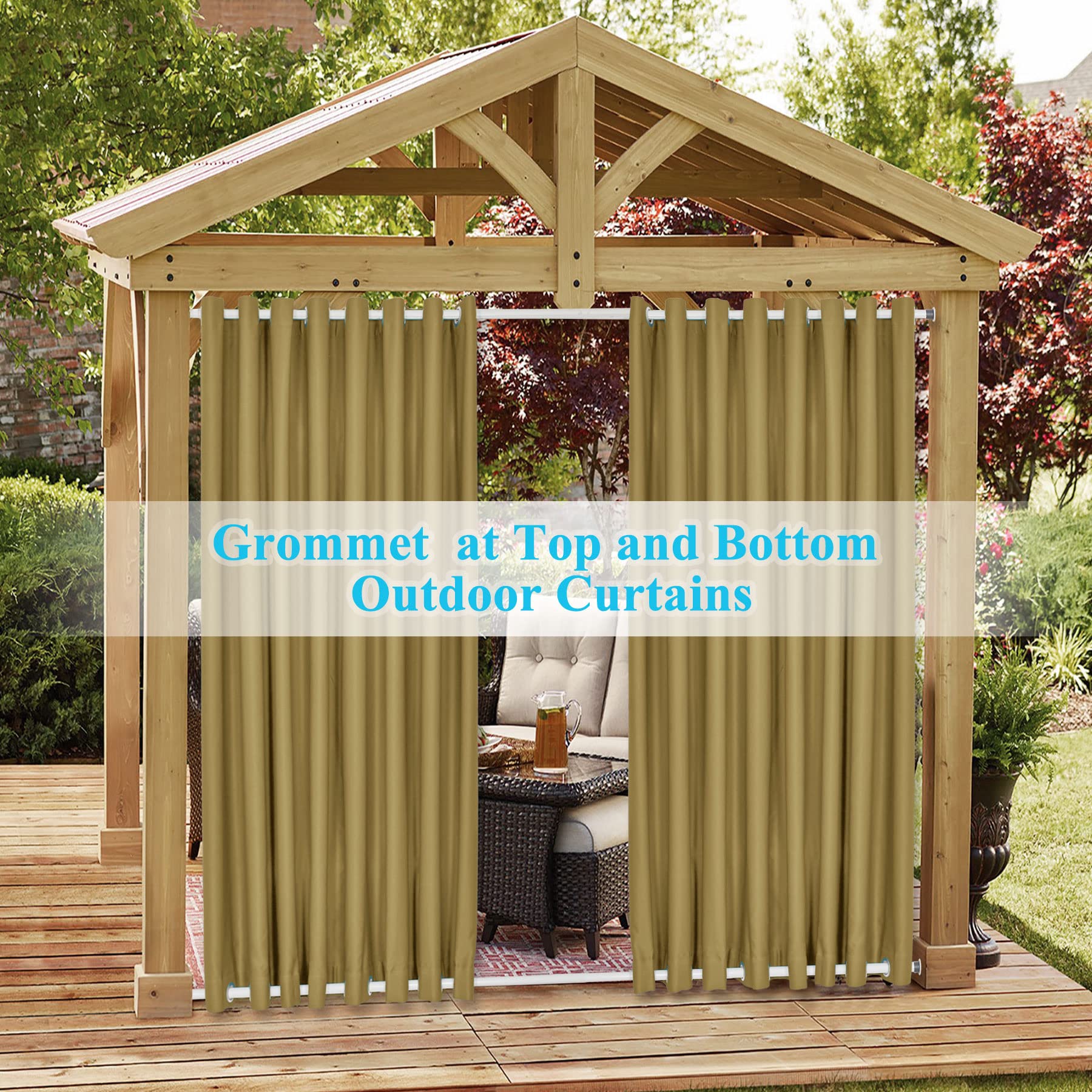 Frelement Thermal Insulated Waterproof Outdoor Curtains 120