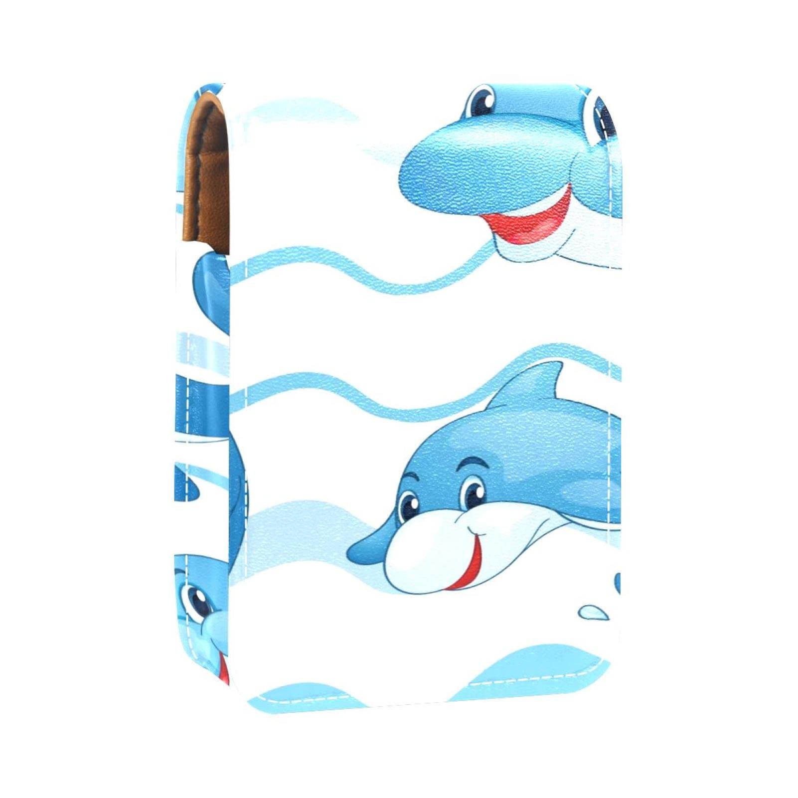 Personalized Lipstick Case - Portable Makeup Bag & Cosmetic Pouch Organizer - Cute Cartoon Dolphin Sea Wave Design - Perfect for Travel, Daily Use & Gift Giving