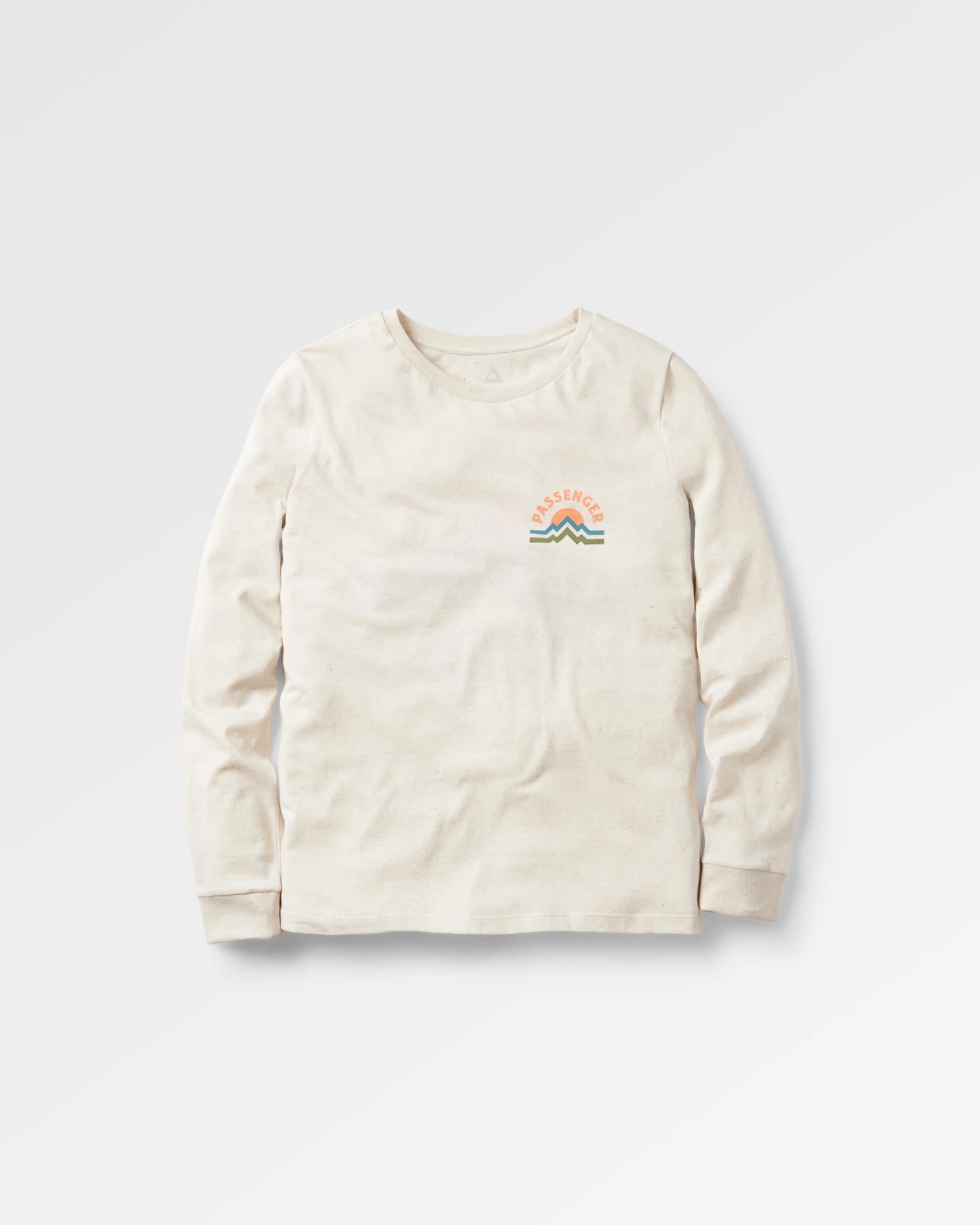 Breathe Recycled Cotton Long Sleeve T-Shirt | Eco-Friendly Soft Crewneck Tee | Milky Marl Color | Perfect for Casual Wear, Yoga & Sustainable Fashion
