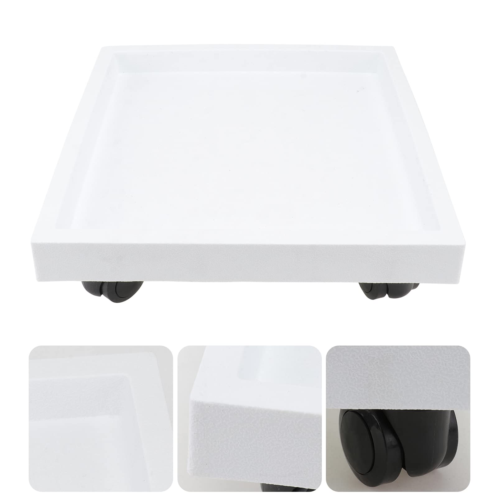 Happyyami Square Plant Drip Tray with Wheels - Universal Flower Pot Moving Tray & Plant Saucer for Easy Maintenance - Protects Floors from Water Damage - Perfect for Indoor Plants, Greenhouses, and Home Gardening