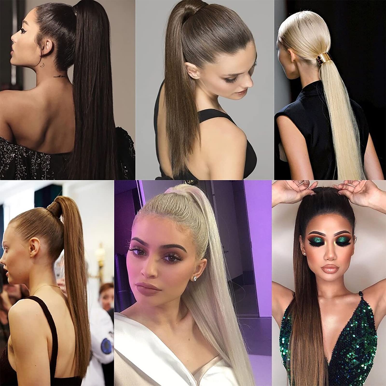 Tinashe Clip-In Ponytail Hair Extensions 18 Inch - 100% Remy Human Hair, #613 Blonde, Long Straight Wrap Around Ponytail for Women | Perfect for Parties, Weddings & Everyday Styling