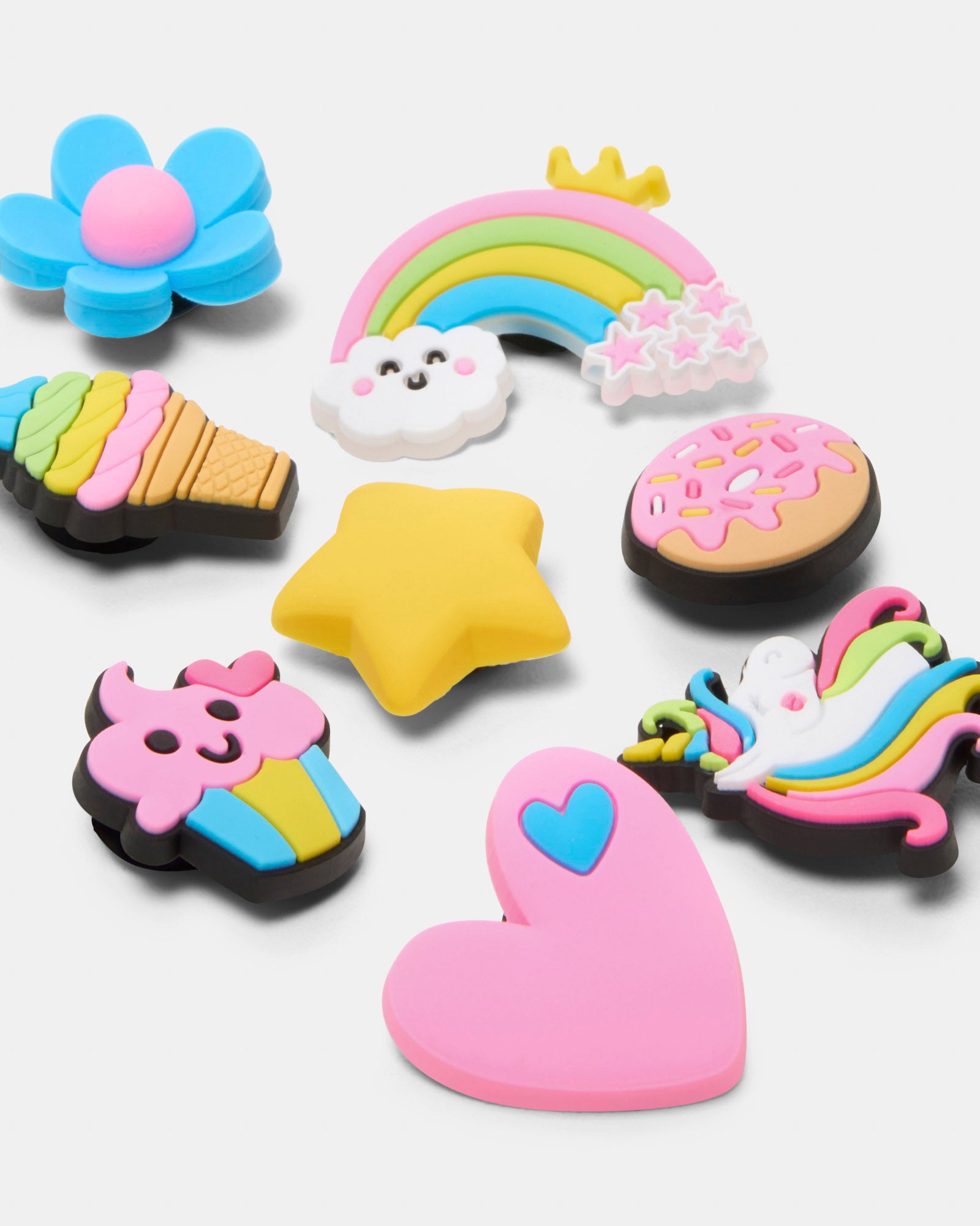 8 Pack Hot Pink Shoe Charms - Cute & Stylish Accessories for Sneakers, Sandals & Flip Flops - Perfect for DIY Customization & Fashion Statements