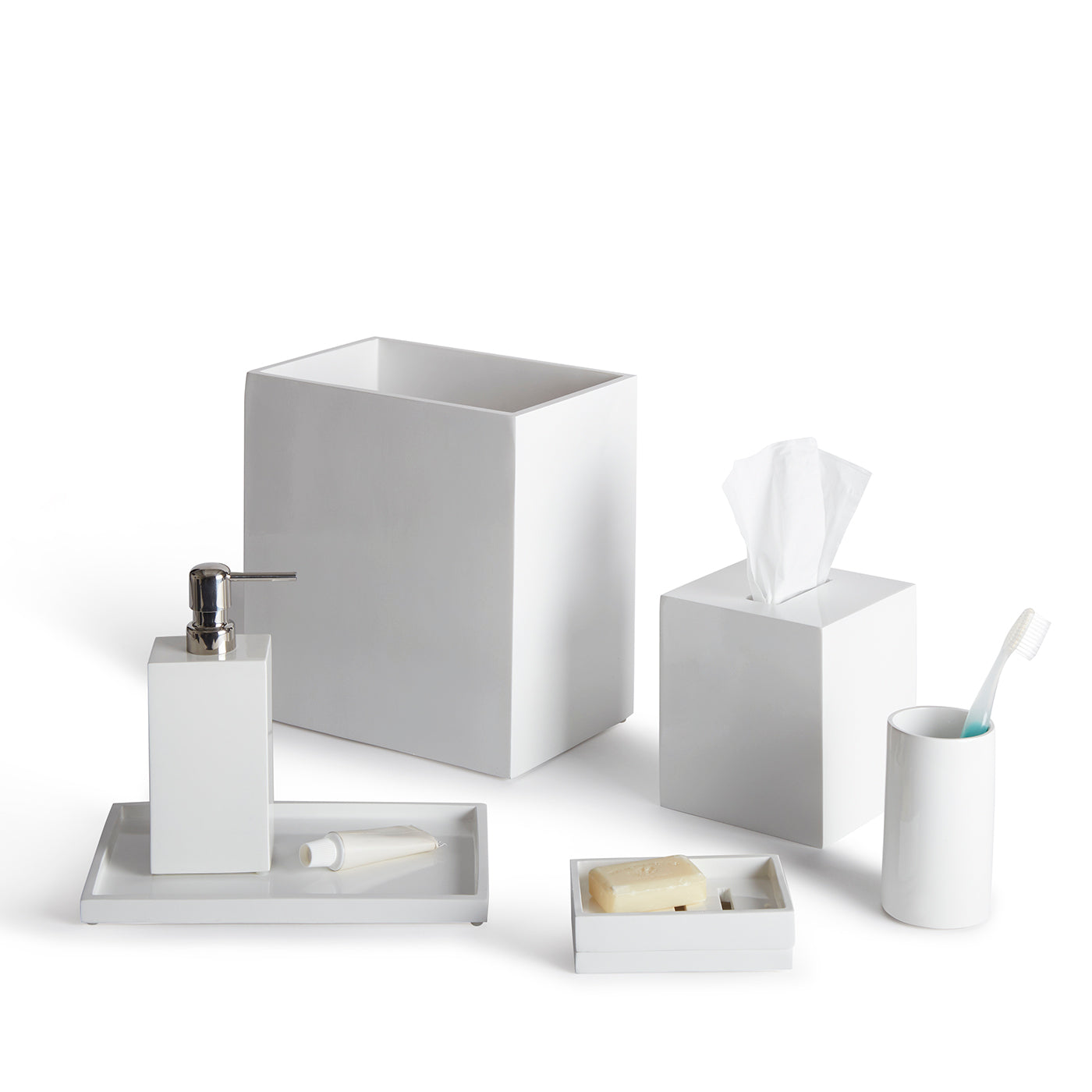 Premium Lacquer Bath Bundle Set - Waterproof & Durable Bathroom Accessories for Shower, Bathtub & Spa - Includes Soap Dispenser, Toothbrush Holder & Tumbler - Elegant Home Decor for Modern Bathrooms
