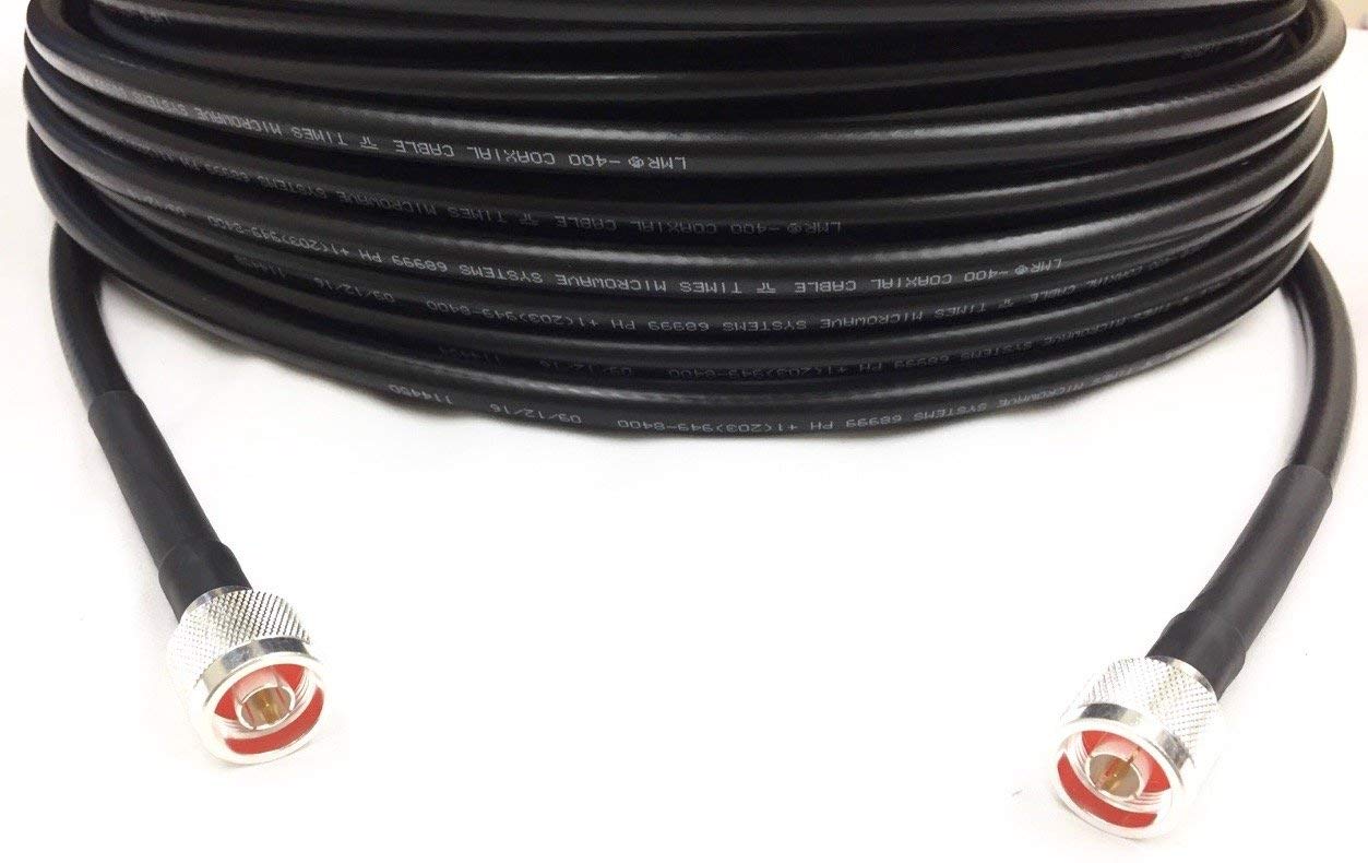 15ft N Male to N Male LMR400 Low Loss Coaxial Cable - 50 Ohm High Performance Antenna Wire for Ham Radio, CB Radio, WiFi, WLAN & RF Applications - Perfect for Long-Distance Signal Transmission & Outdoor Antenna Setups