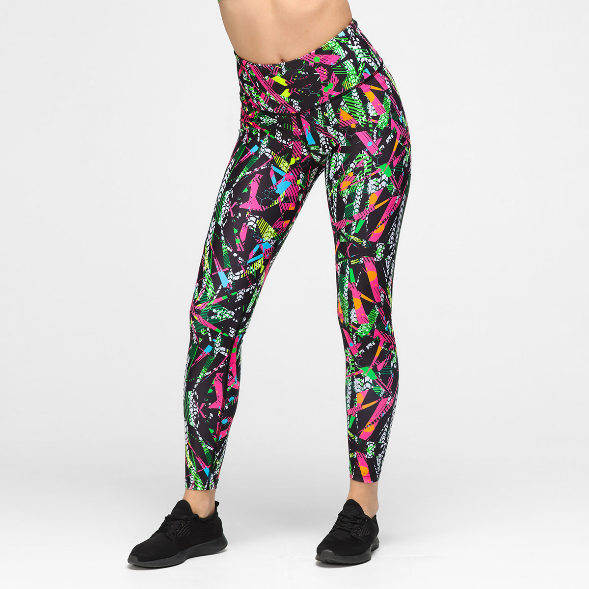 Clubbercise Retro Raver Leggings - 80s Inspired High Waist Workout Pants for Dance Fitness & Rave Parties - Perfect for Zumba, Aerobics & Nightclub Outfits