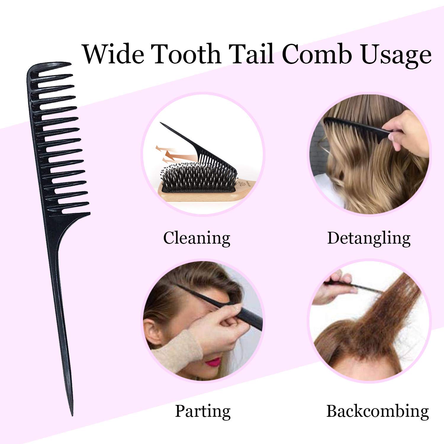 Natural Boar Bristle Hair Brush & Comb Set for Women, Men & Kids - Wooden Paddle Hairbrush with Travel Styling Brush for Wet/Dry Hair - Detangle, Smooth & Massage - Perfect for Home Use, Travel & Daily Hair Care