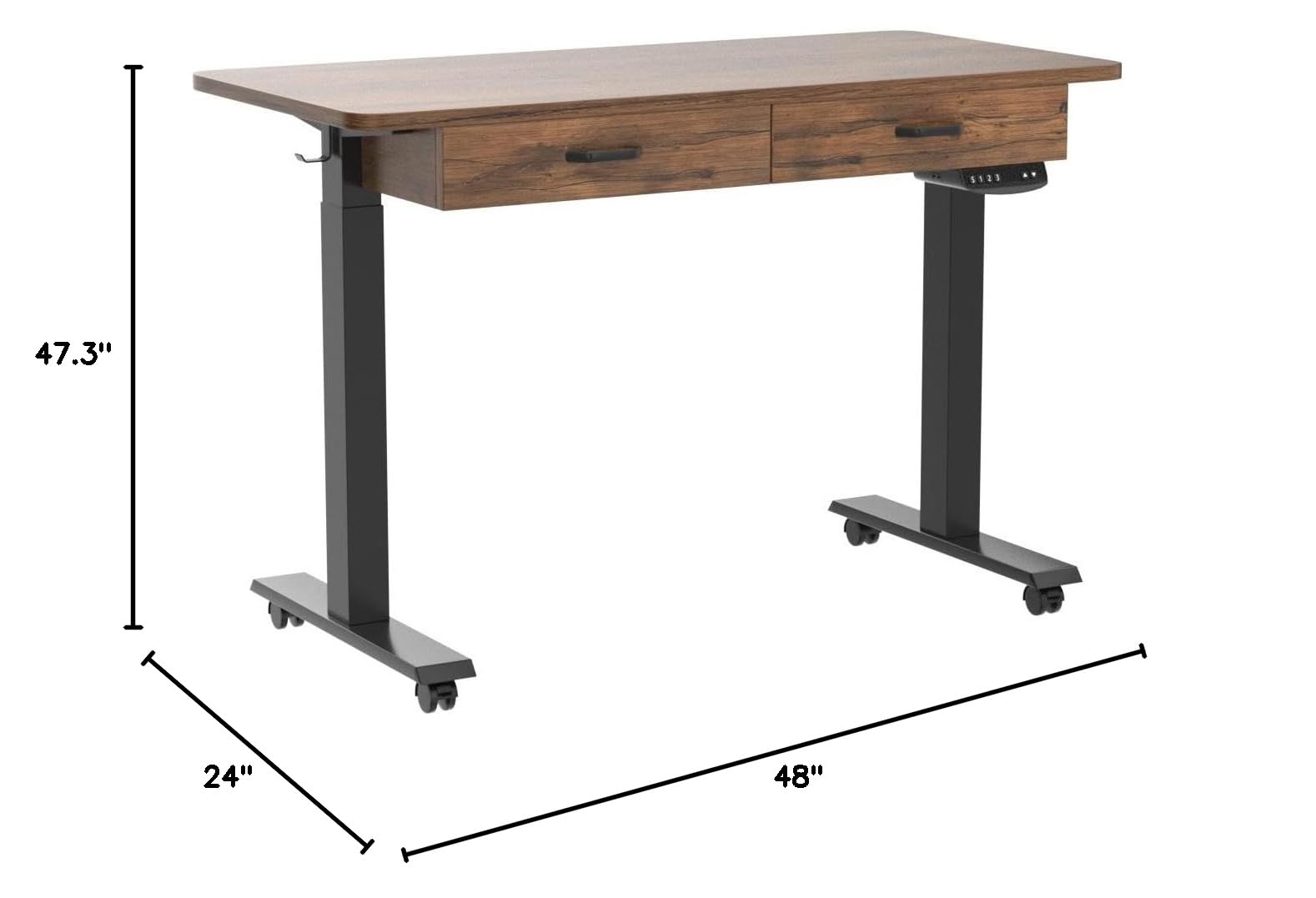 BANTI Adjustable Height Electric Standing Desk - 48 x 24 Inches Ergonomic Home Office Desk with Memory Function for Work, Study & Gaming | Perfect for Small Spaces & Remote Work