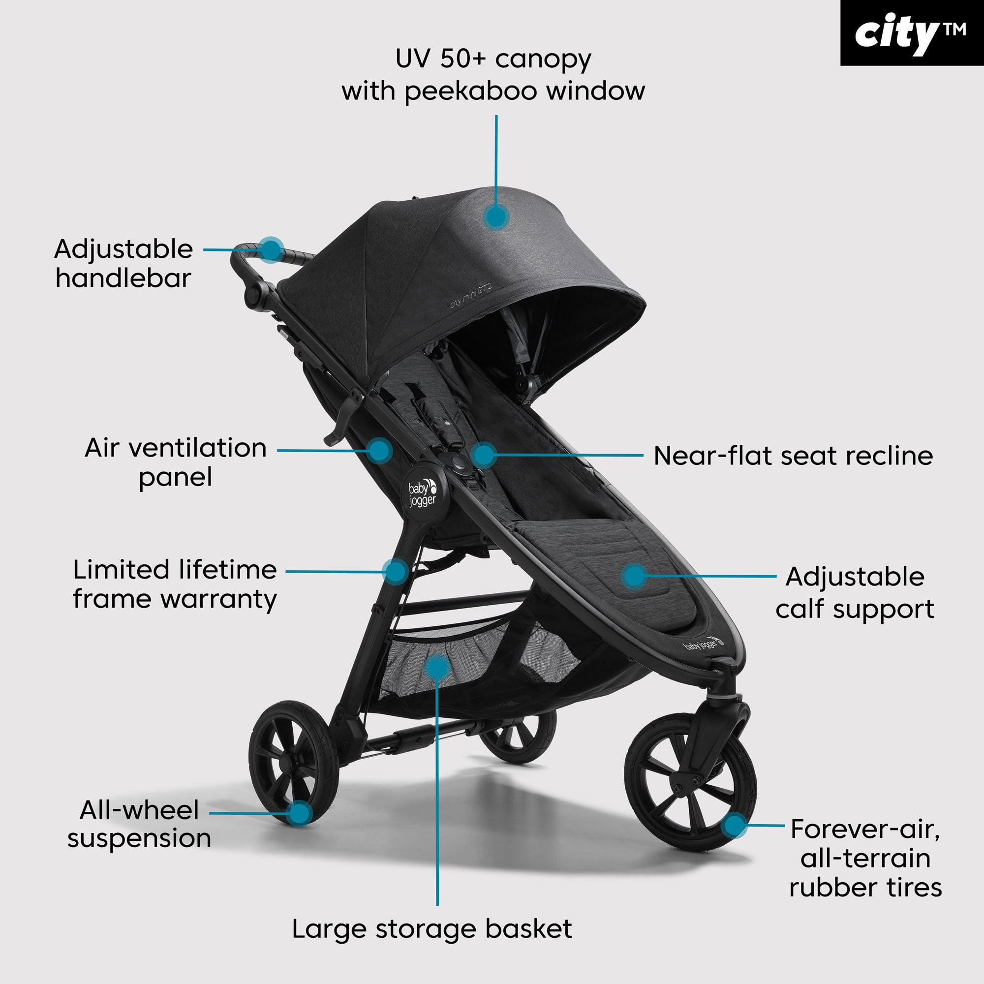 Baby Jogger City Mini GT2 Stroller Travel System - Lightweight Compact Foldable Baby Stroller with Car Seat for Newborns & Toddlers - Perfect for City Walks, Shopping & Travel Adventures