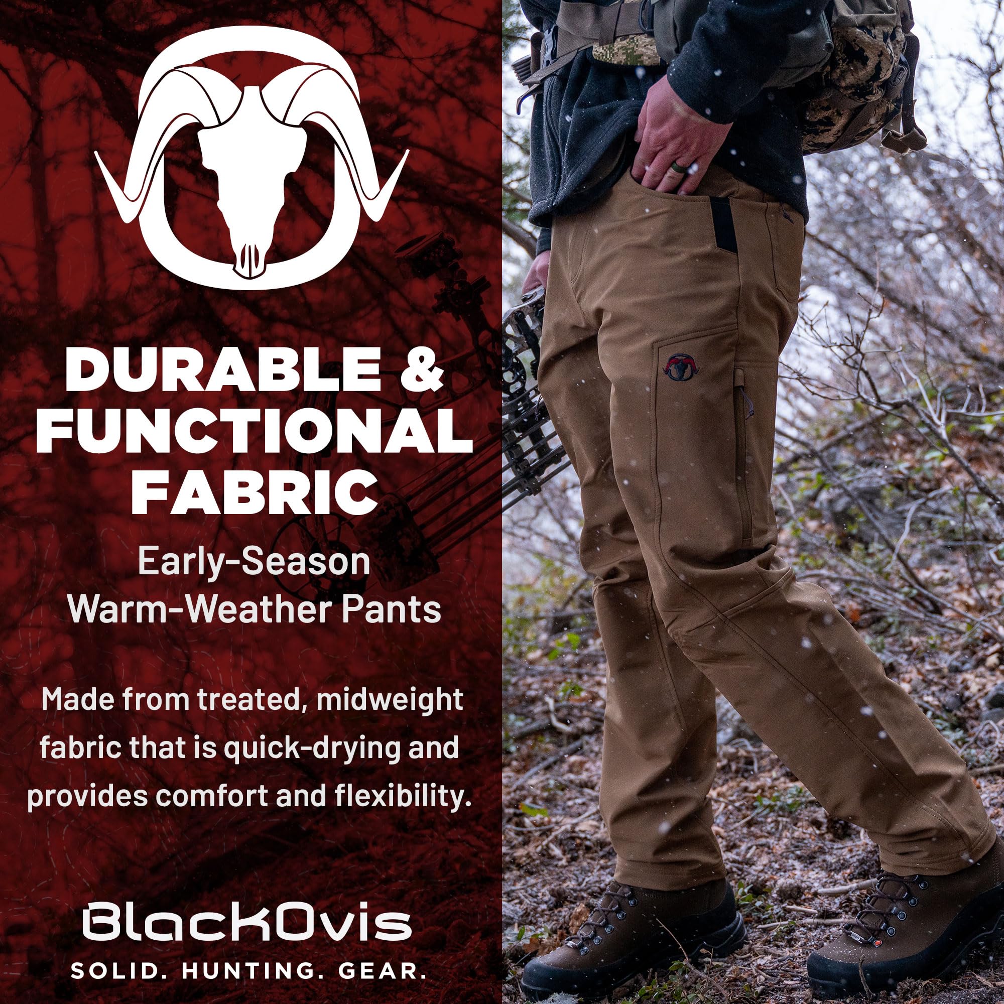 Granite Peak Midweight Hiking Pants for Men - Durable Outdoor Pants with Stretch & Quick-Dry Technology - Perfect for Trekking, Camping & Mountain Adventures