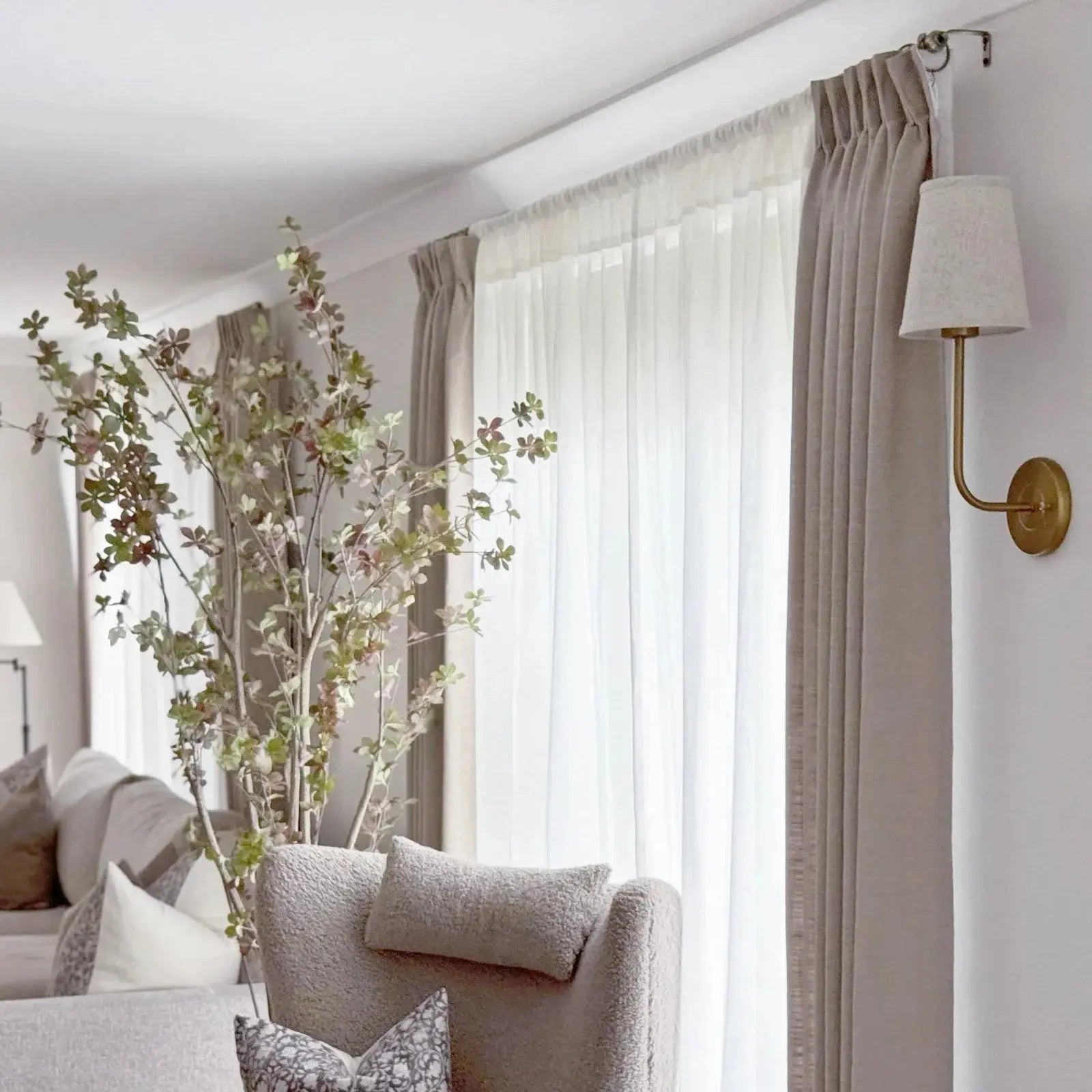 Motorized Blackout Pinch Pleat Curtains - Ready Made for Living Room & Bedroom - Noise Reduction & Light Blocking for Better Sleep