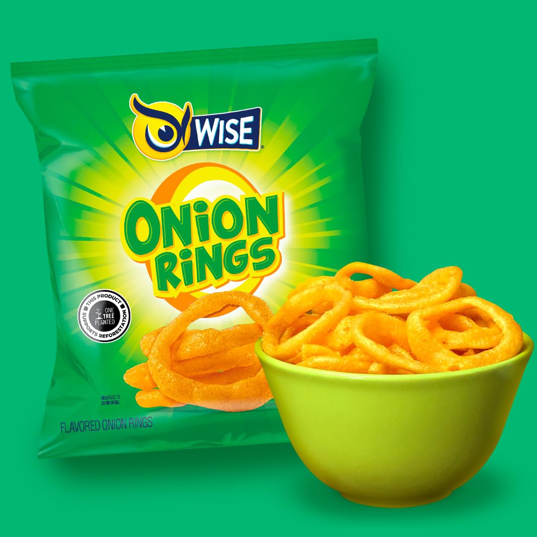 Wise Snacks Gluten Free Onion Rings 5.85oz (12 Pack) - Crunchy Snack for Parties, Movie Nights & On-The-Go